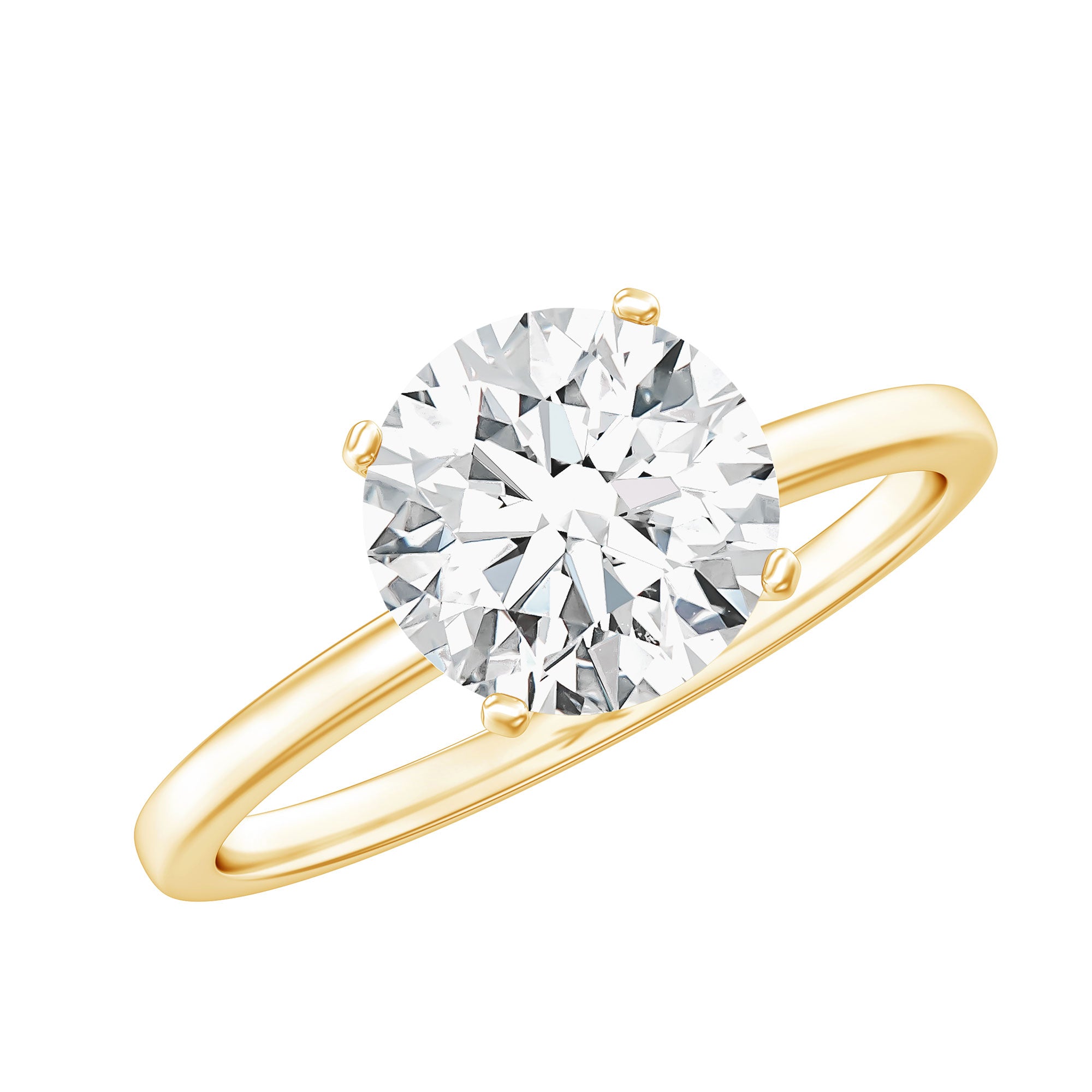 2 Carat Round Lab Grown Diamond Solitaire Engagement Ring Lab - ( EF-VS ) - Rosec Jewels