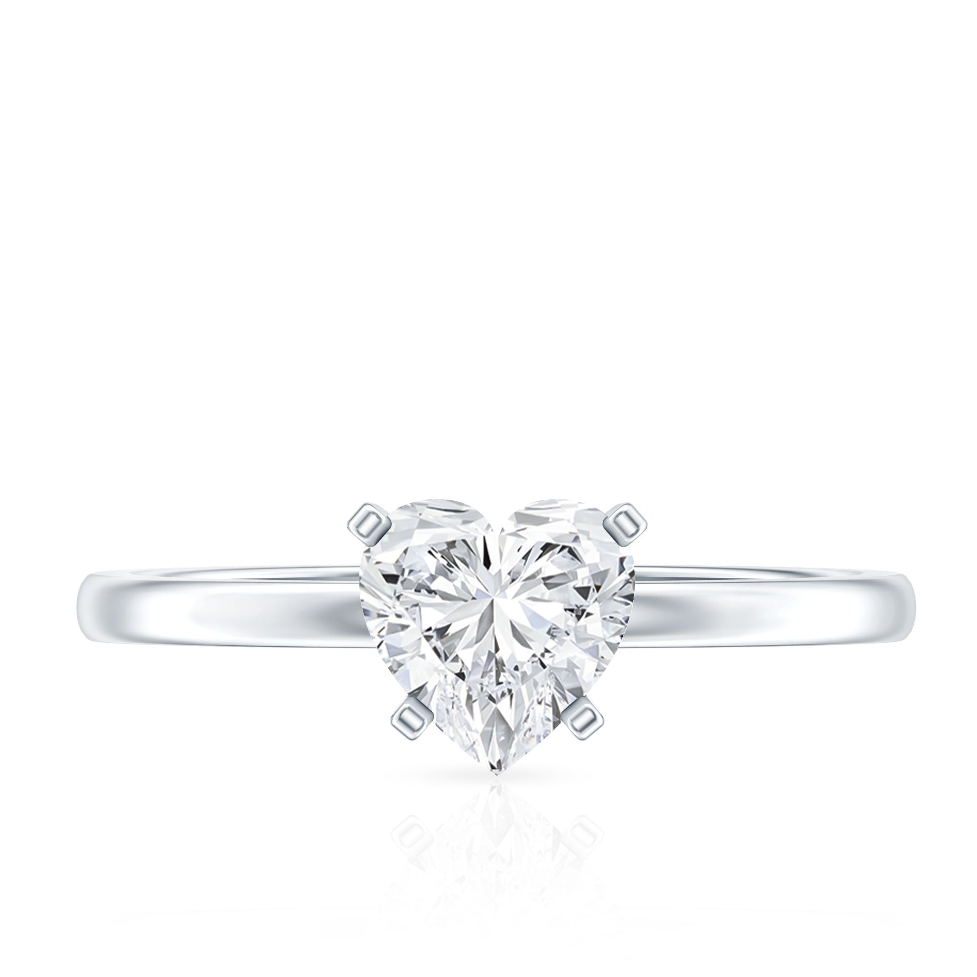 Certified 7 MM Lab Grown Diamond Heart Engagement Ring Lab - ( EF-VS ) - Rosec Jewels