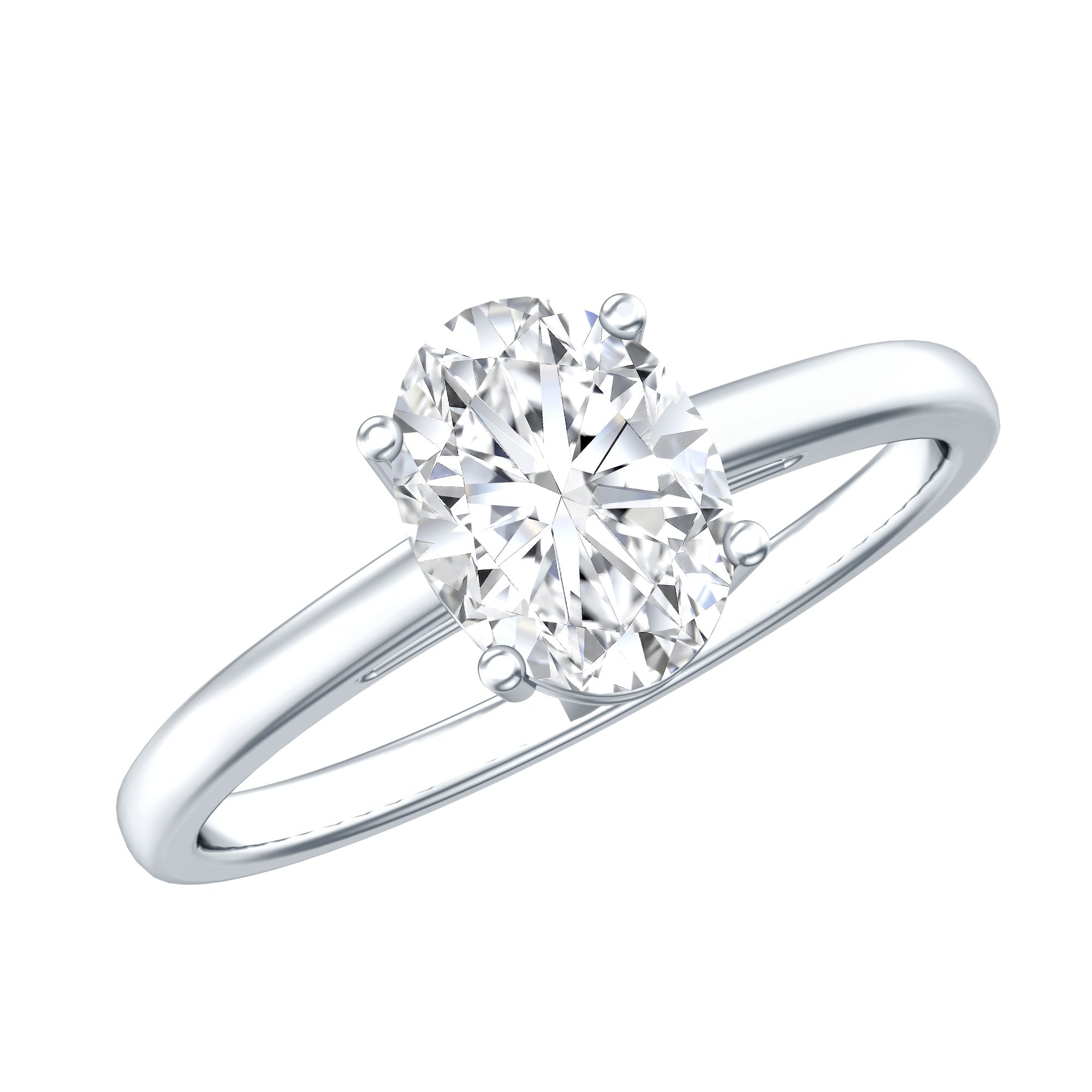 Certified 1 Carat Lab Grown Diamond Engagement Ring Lab - ( EF-VS ) - Rosec Jewels