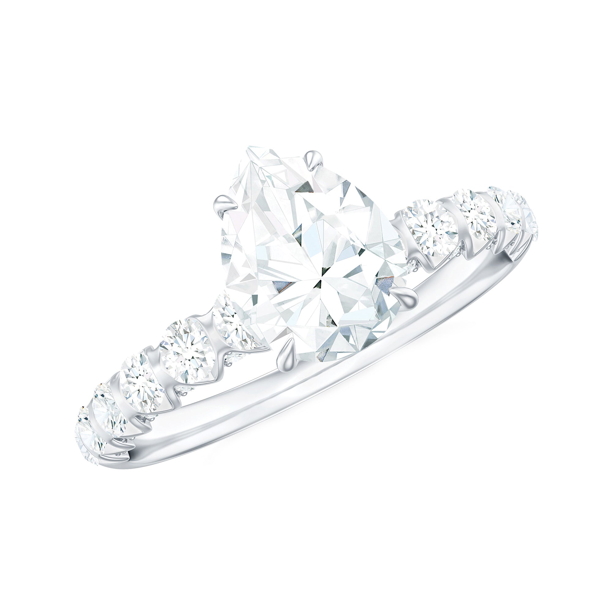 Rosec Jewels-1 CT Pear Cut Lab Grown Diamond Engagement Ring for Women