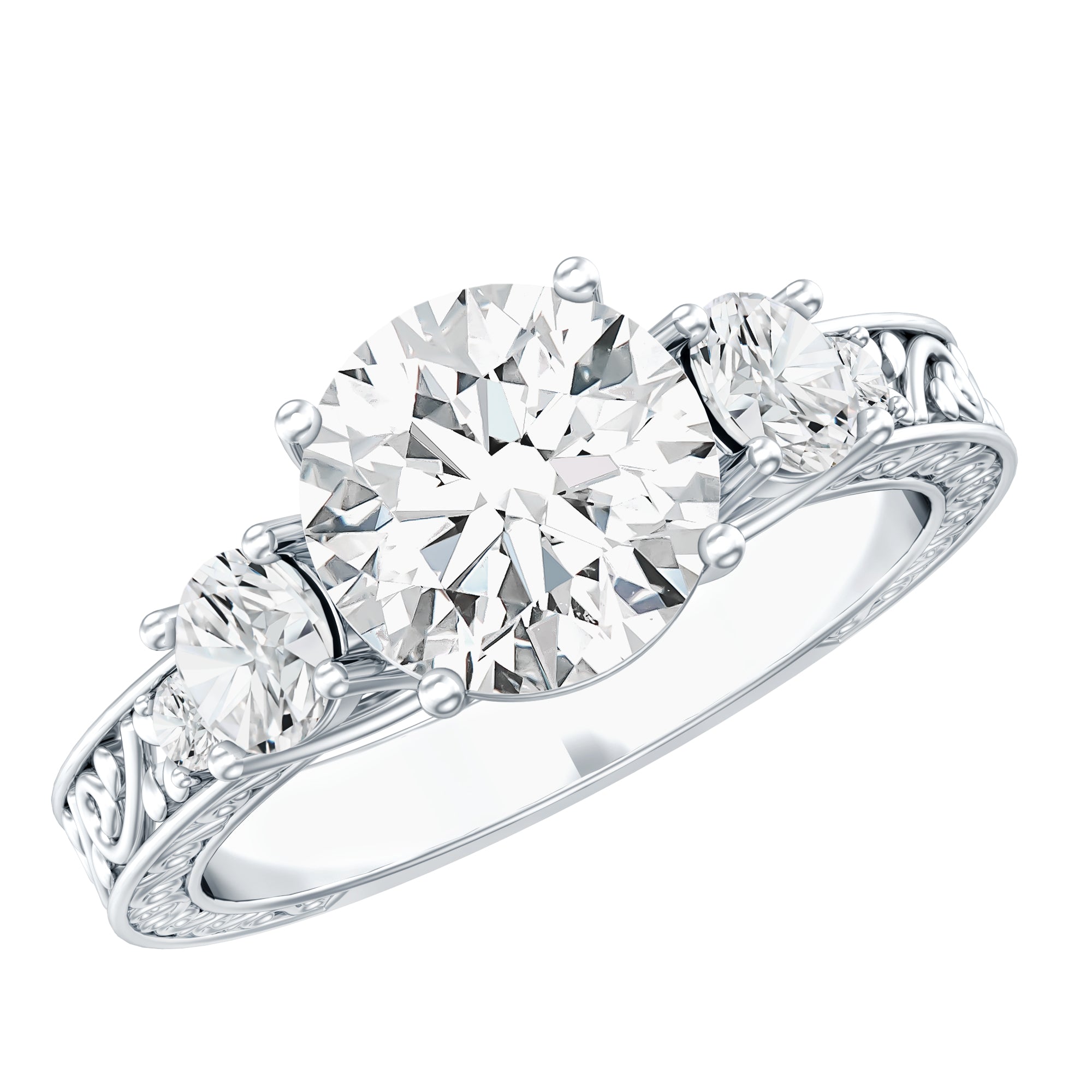 Lab Grown Diamond Vintage Style Engagement Ring