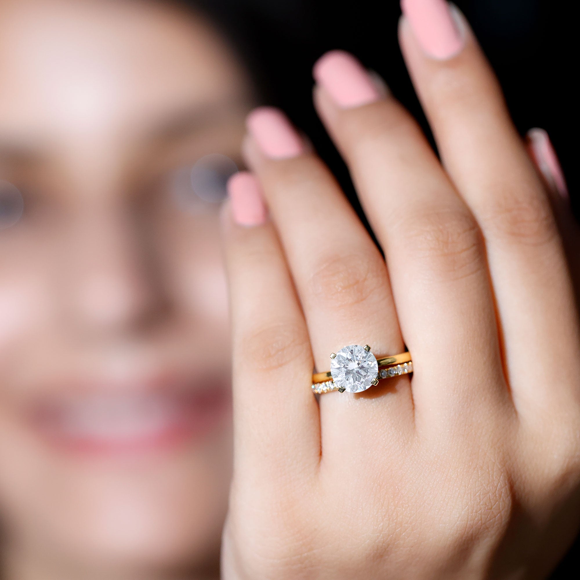 Rosec Jewels-Certified 8 MM Lab Grown Diamond Solitaire Wedding Ring Set