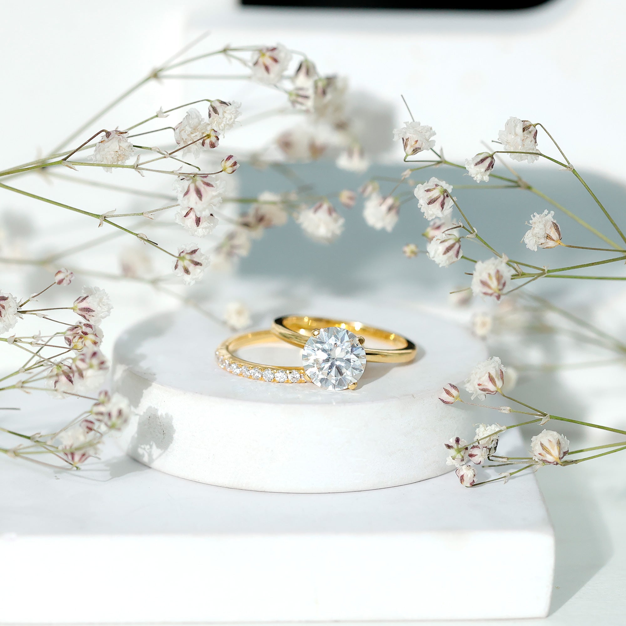 Rosec Jewels-Certified 8 MM Lab Grown Diamond Solitaire Wedding Ring Set