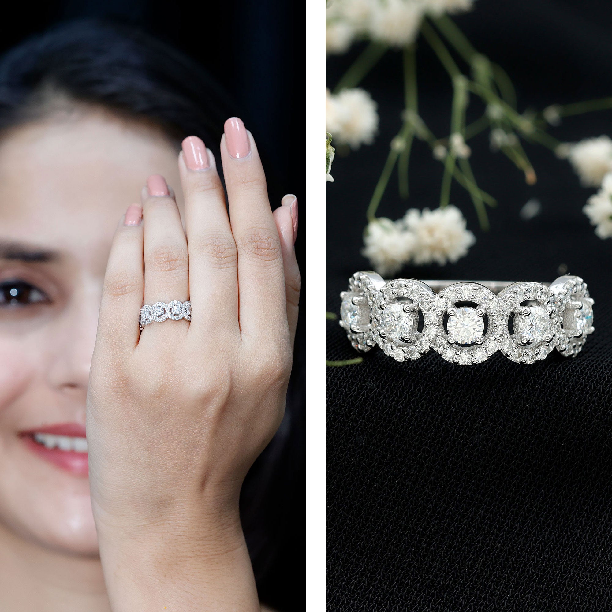 Certified Lab Created Diamond Wedding Band Ring Lab - ( EF-VS ) - Rosec Jewels