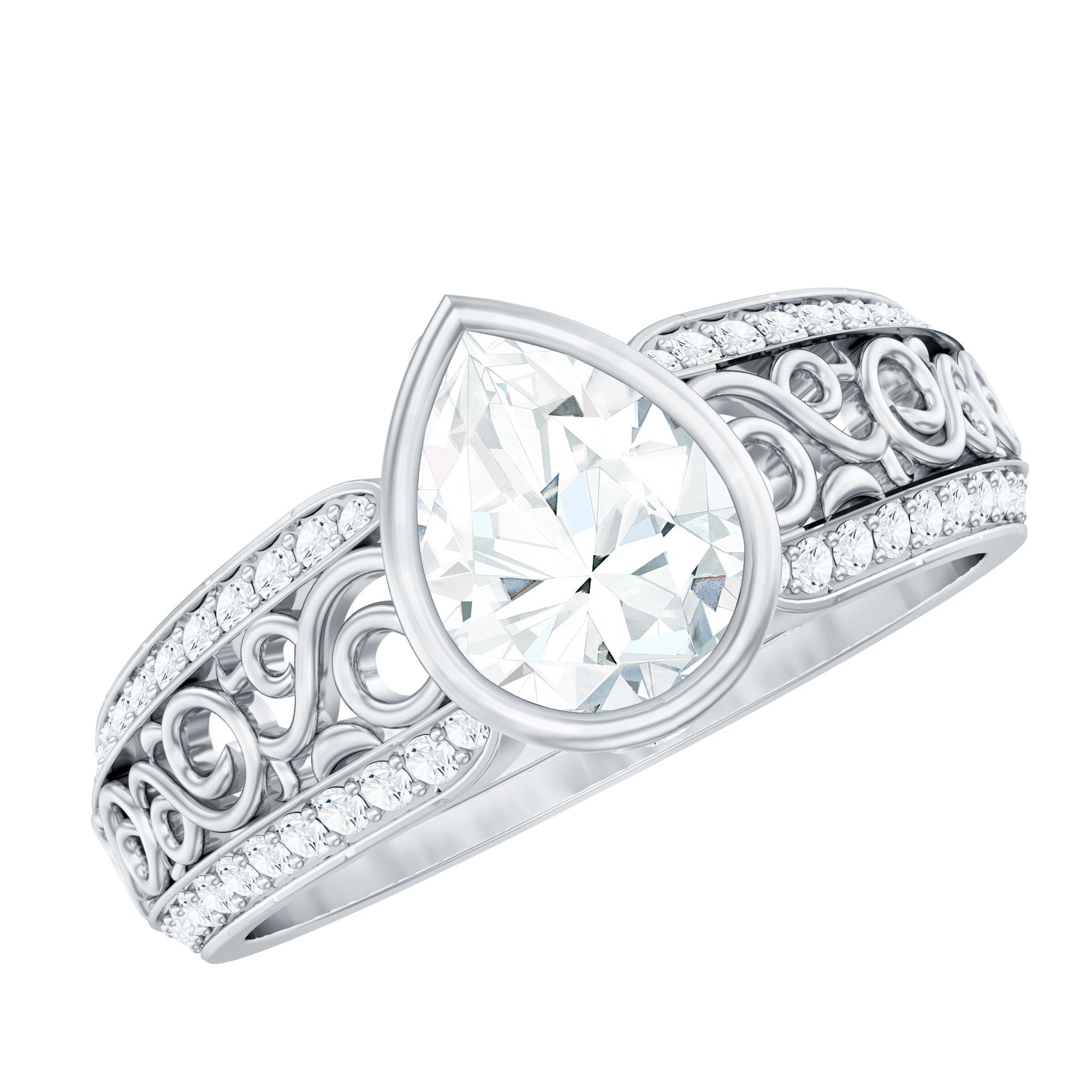 Certified Lab Created Diamond Antique Engagement Ring for Women