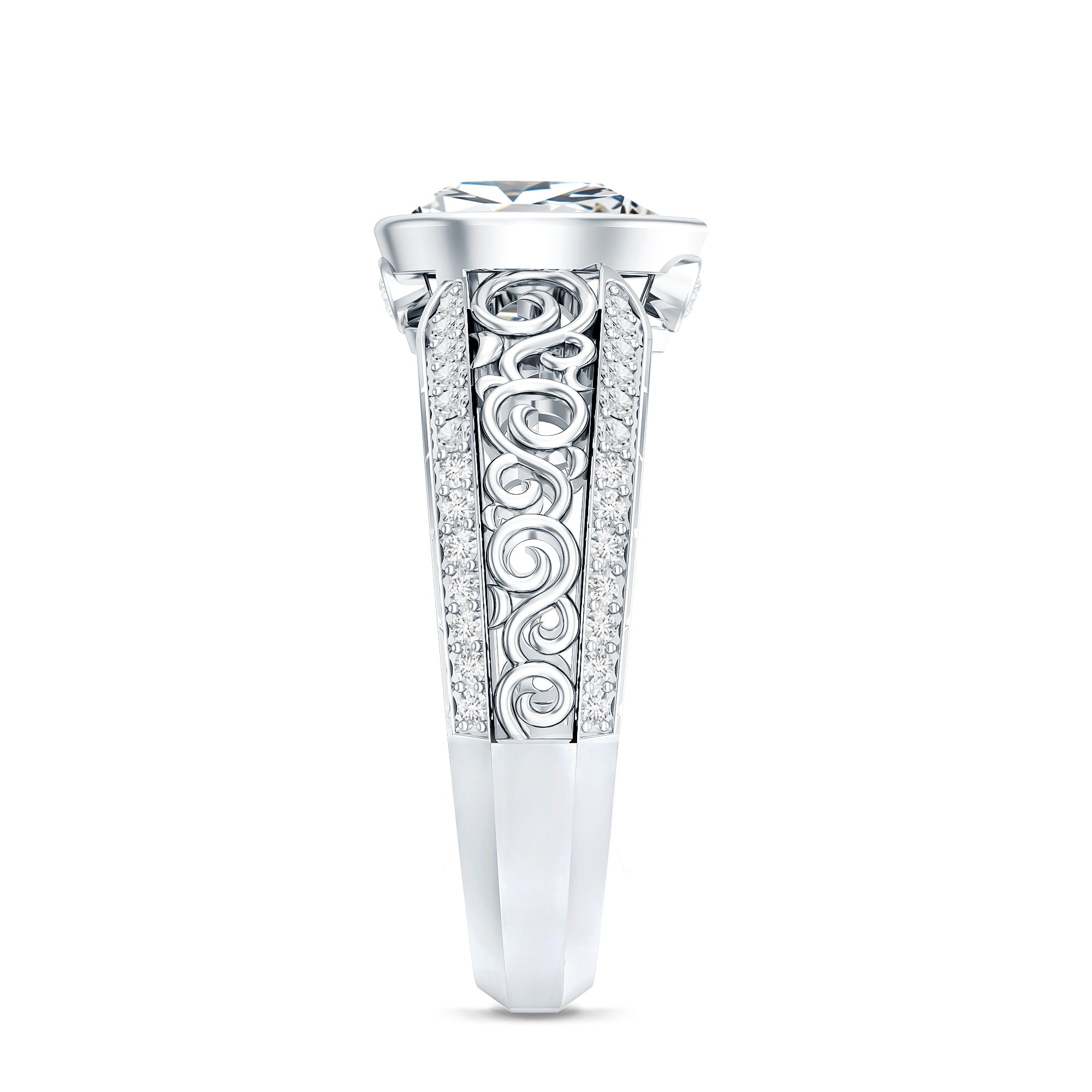 Certified Lab Created Diamond Antique Engagement Ring for Women Lab - ( EF-VS ) - Rosec Jewels