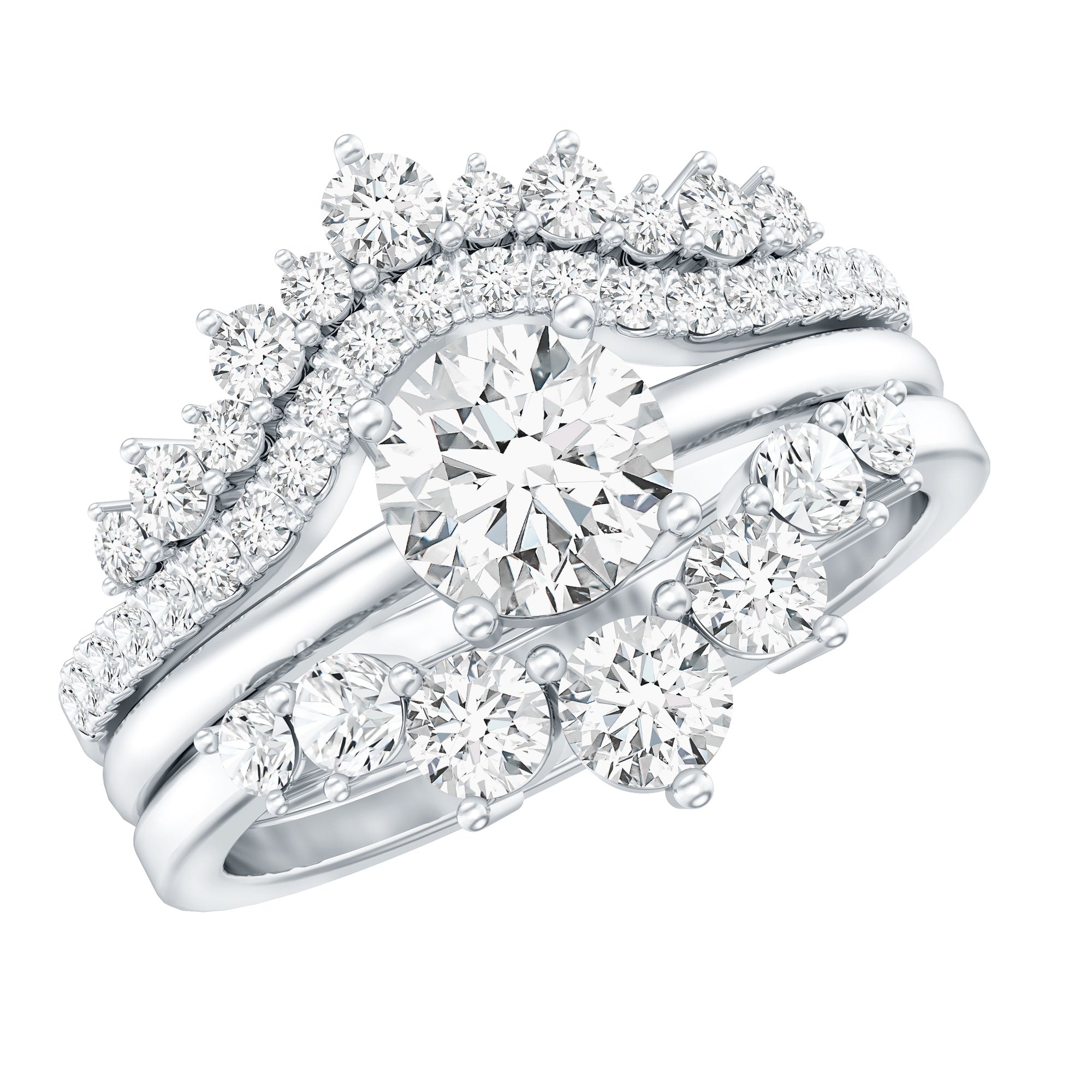Lab Grown Diamond Vintage Bridal Ring Set with 3 Piece