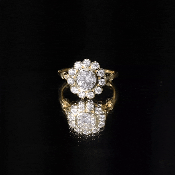 Rosec Jewels-Lab Created Diamond Flower Engagement Ring for Women