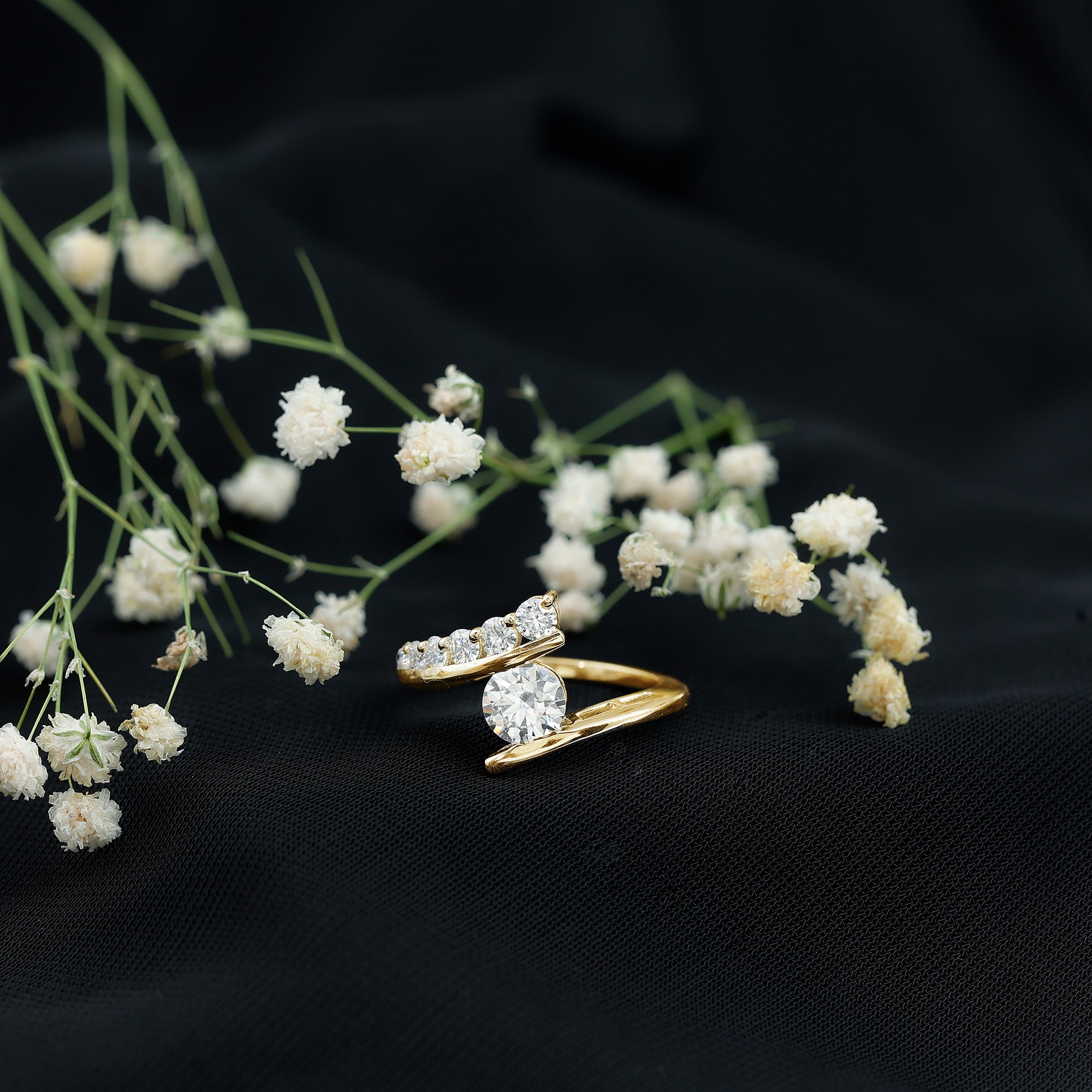 Rosec Jewels-Certified Lab Grown Diamond Bypass Engagement Ring for Women