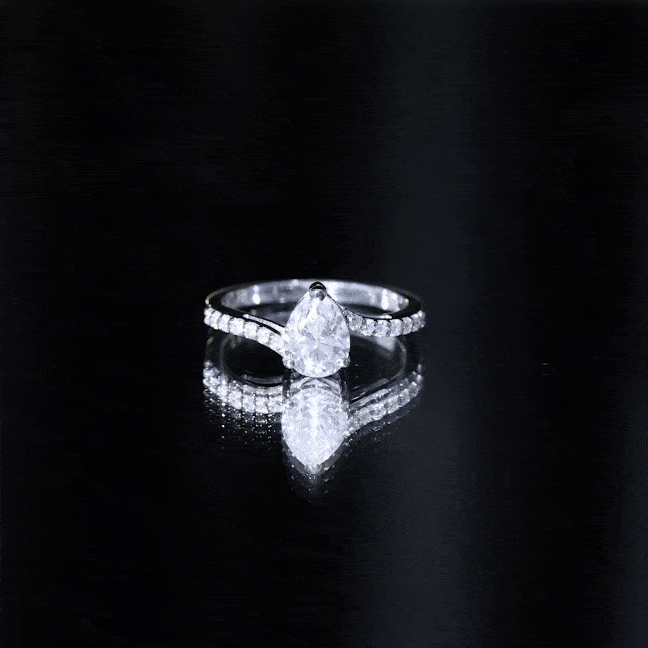 Certified 1.3 Carat Pear Cut Lab Created Diamond Teardrop Engagement Ring Lab - ( EF-VS ) - Rosec Jewels