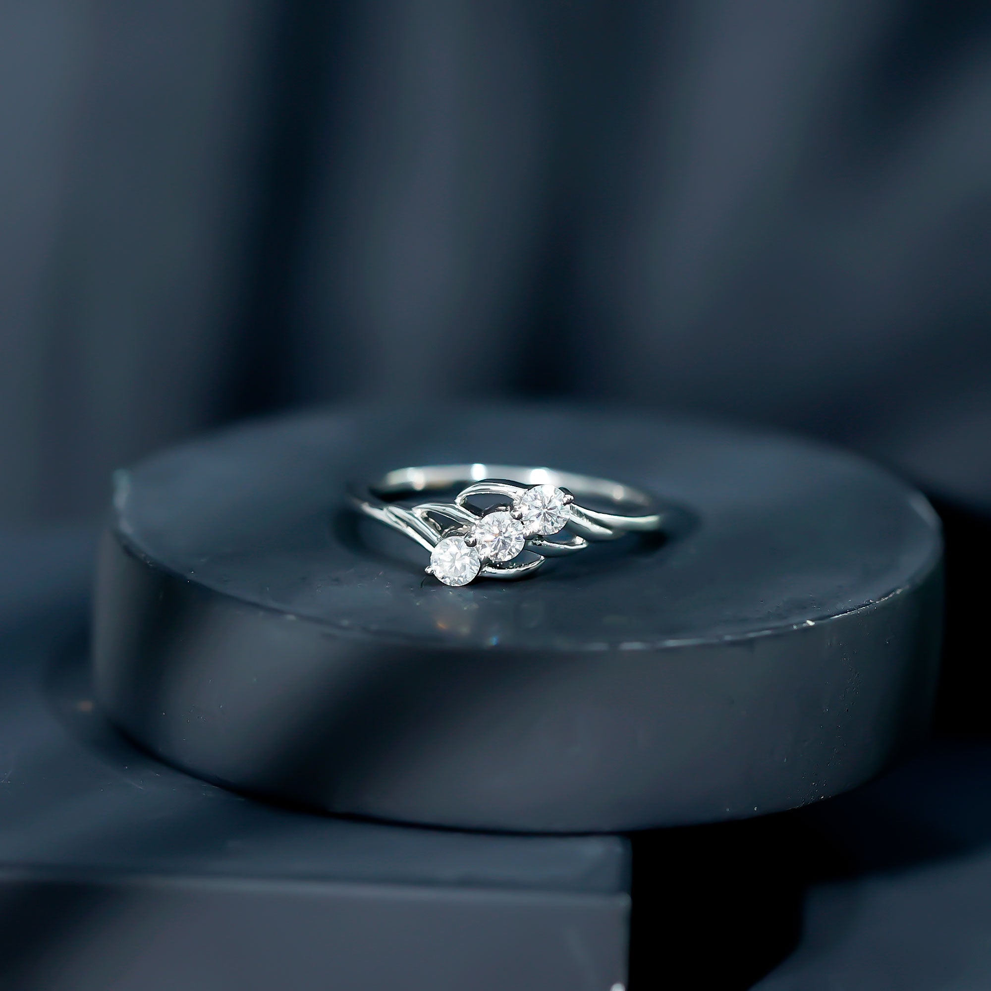Certified Lab Grown Diamond Three Stone Proposal Ring Lab - ( EF-VS ) - Rosec Jewels