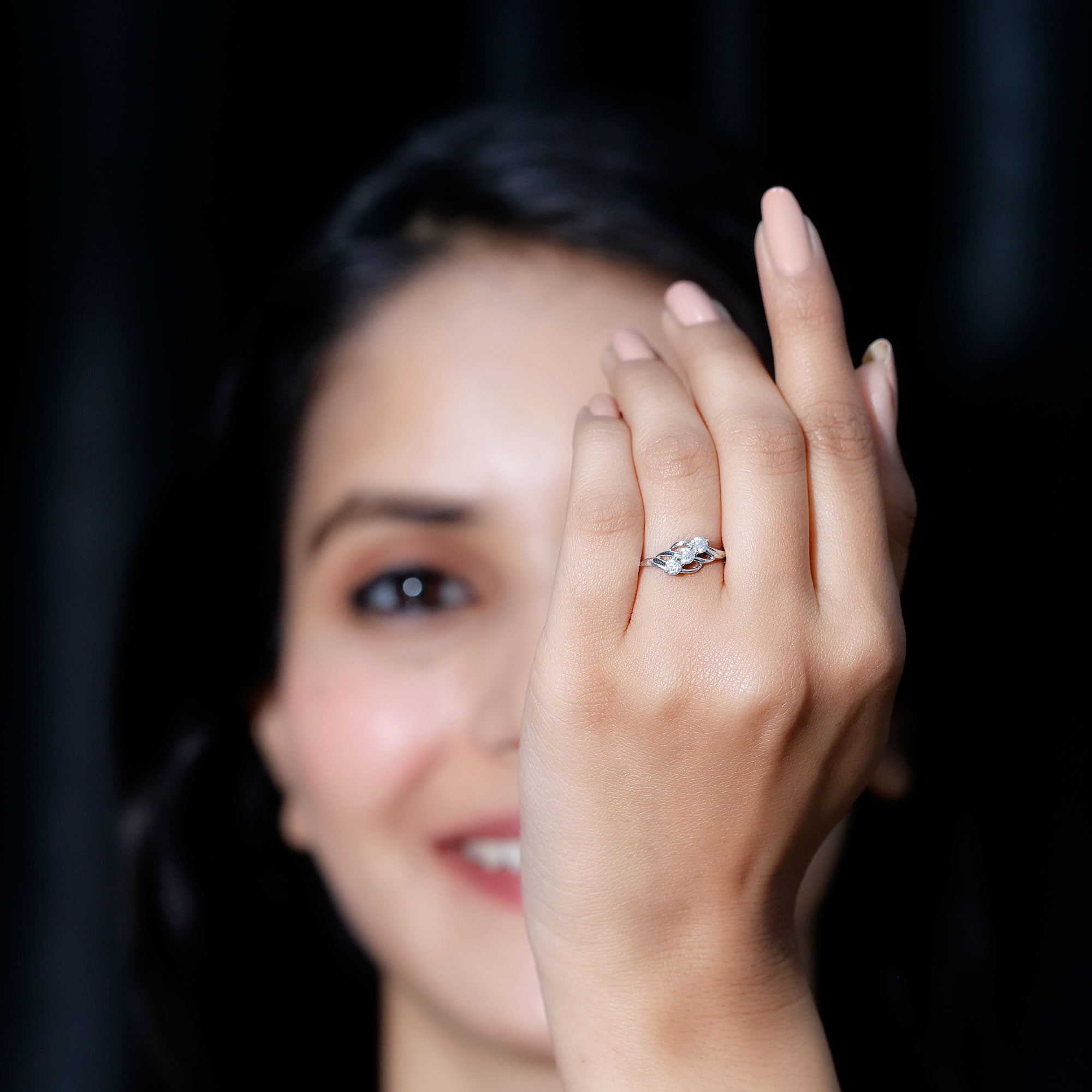 Certified Lab Grown Diamond Three Stone Proposal Ring Lab - ( EF-VS ) - Rosec Jewels