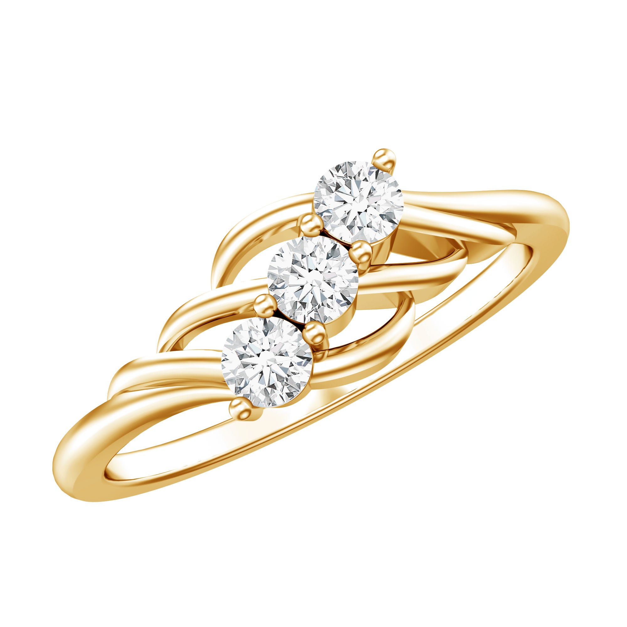 Certified Lab Grown Diamond Three Stone Proposal Ring Lab - ( EF-VS ) - Rosec Jewels