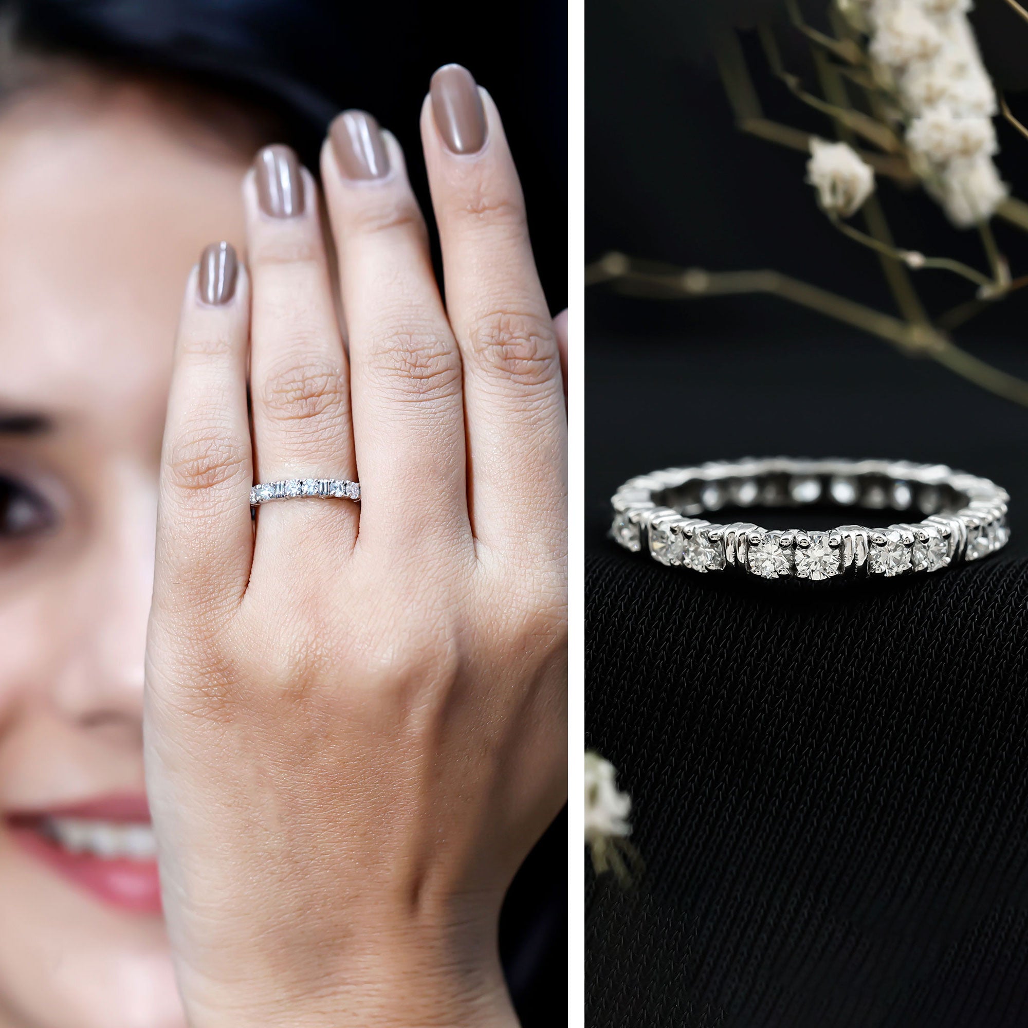 Rosec Jewels-Lab Created Diamond Full Eternity Band Ring for Women