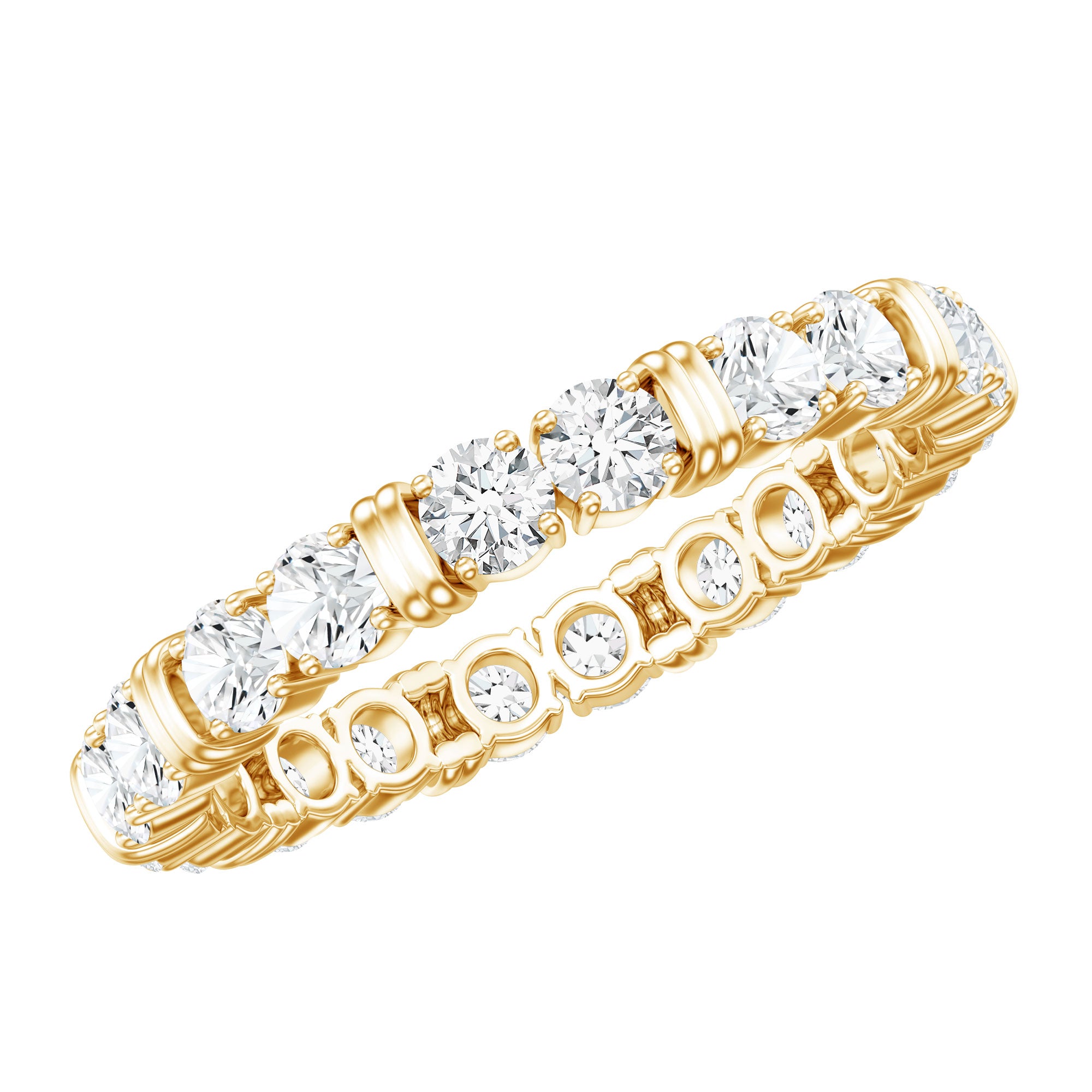 Lab Created Diamond Full Eternity Band Ring for Women Lab - ( EF-VS ) - Rosec Jewels