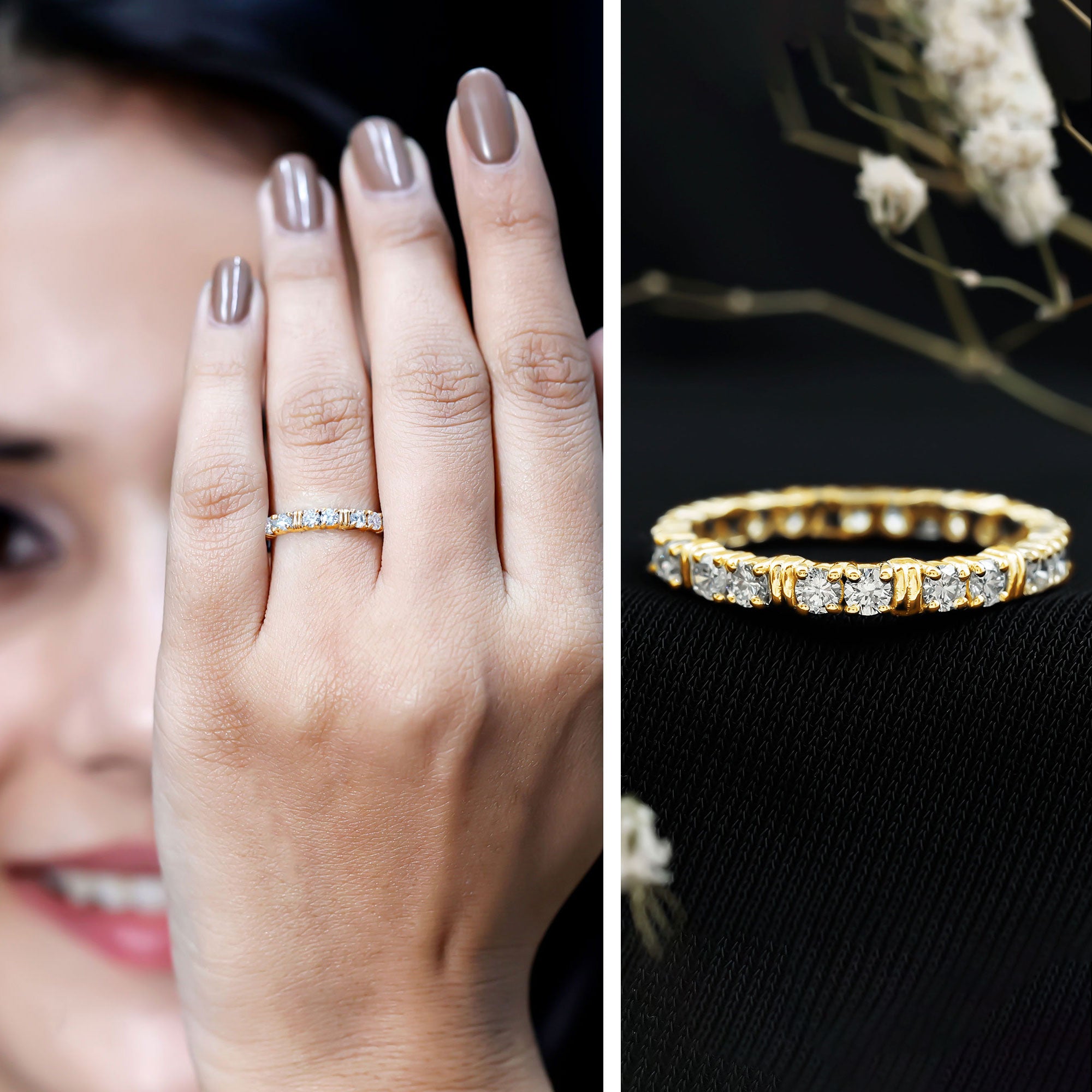 Rosec Jewels-Lab Created Diamond Full Eternity Band Ring for Women