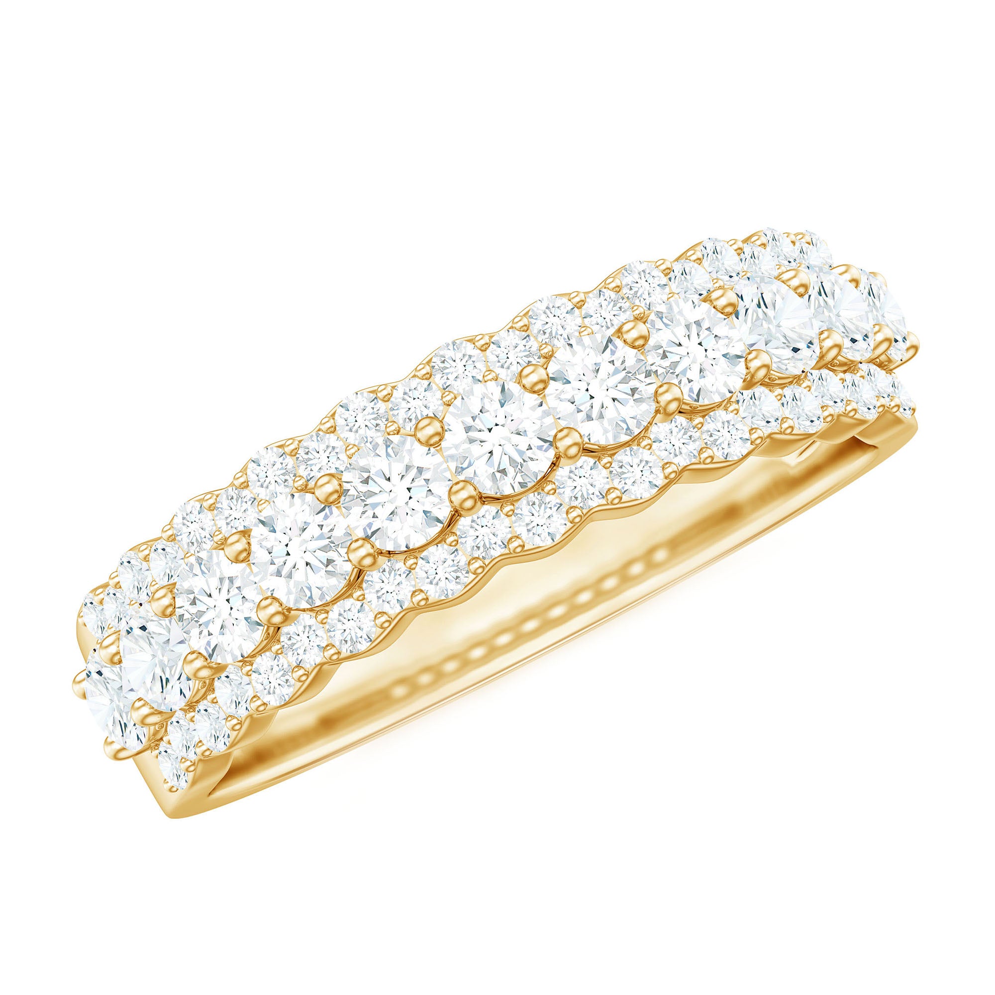 Certified Diamond Half Eternity Anniversary Ring Lab - ( EF-VS ) - Rosec Jewels