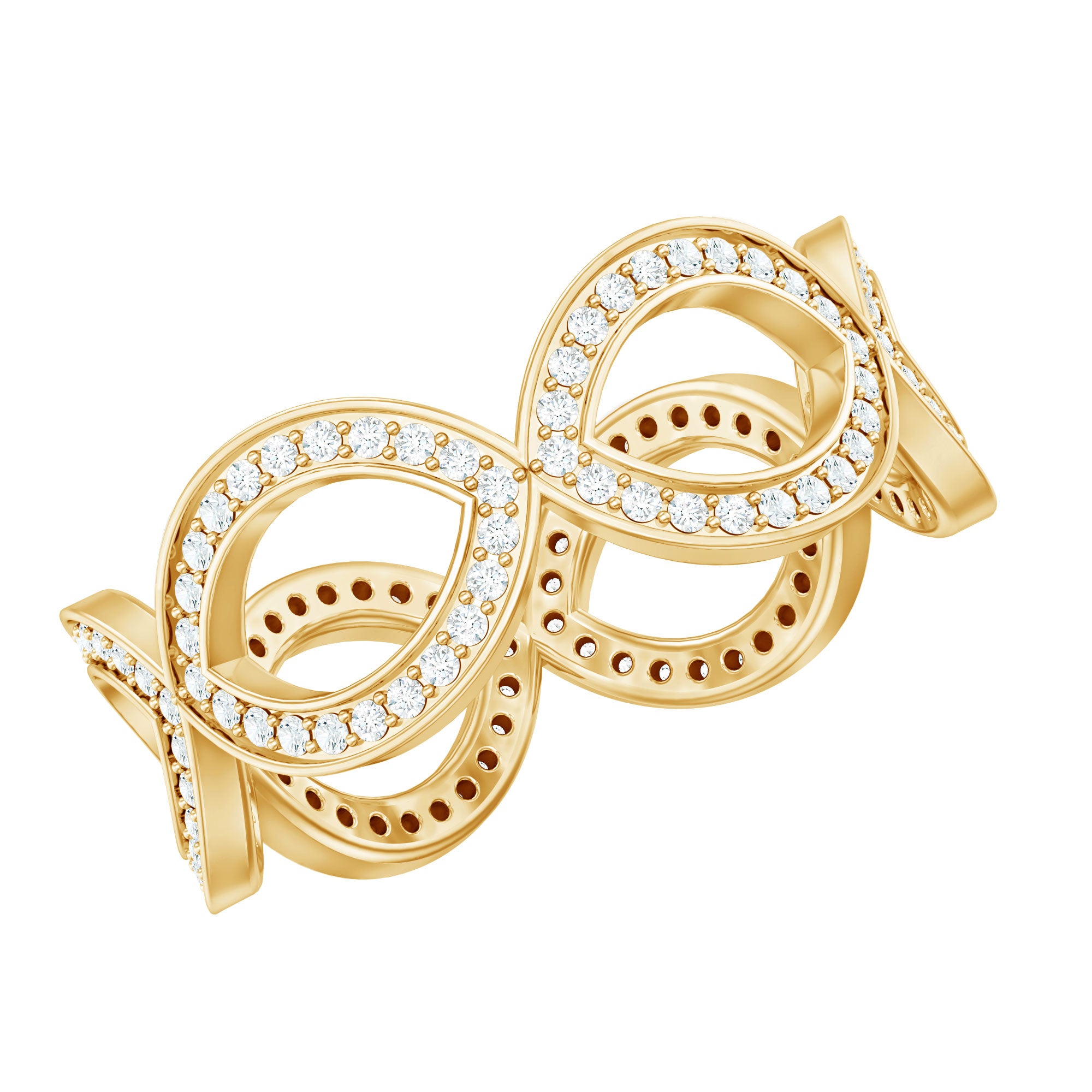 Lab Created Diamond Infinity Band Ring for Women Lab - ( EF-VS ) - Rosec Jewels