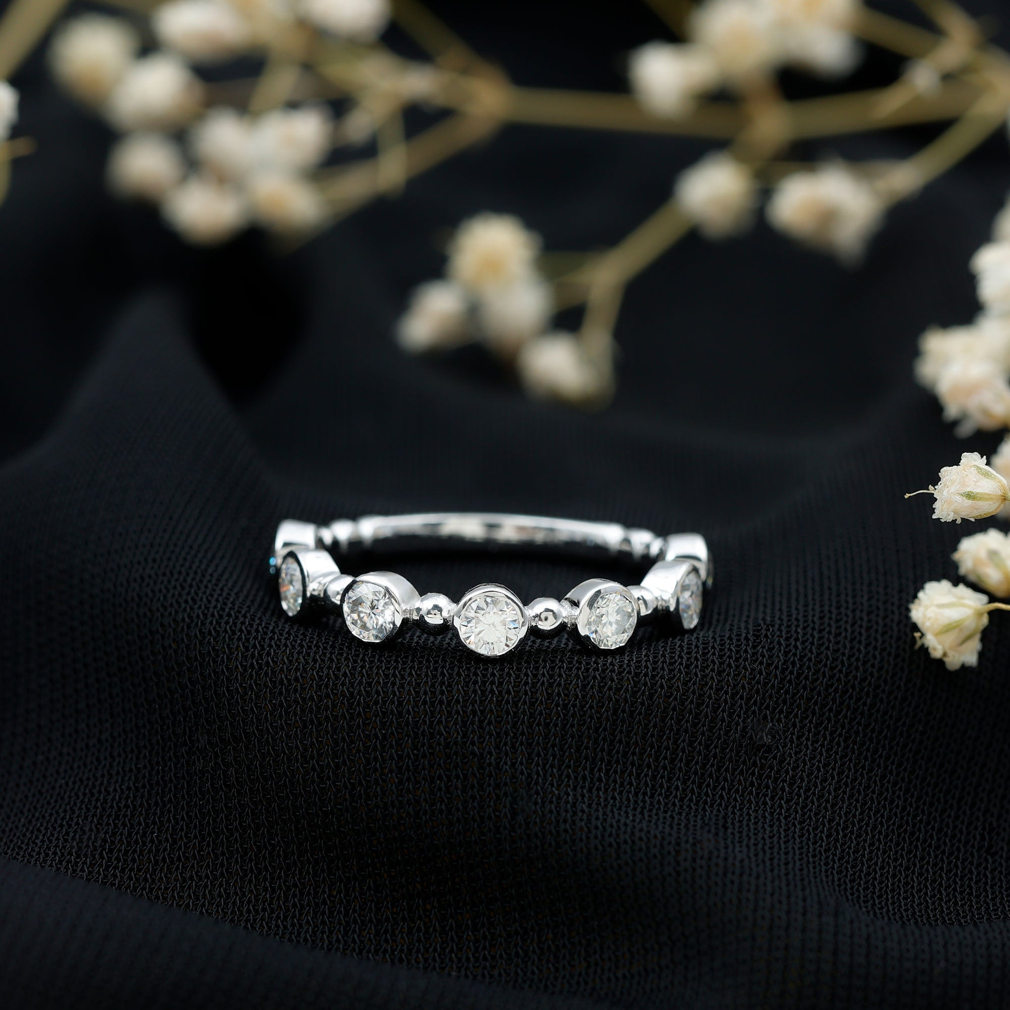 Bezel Set Lab Grown Diamond Wedding Anniversary Band Lab - ( EF-VS ) - Rosec Jewels