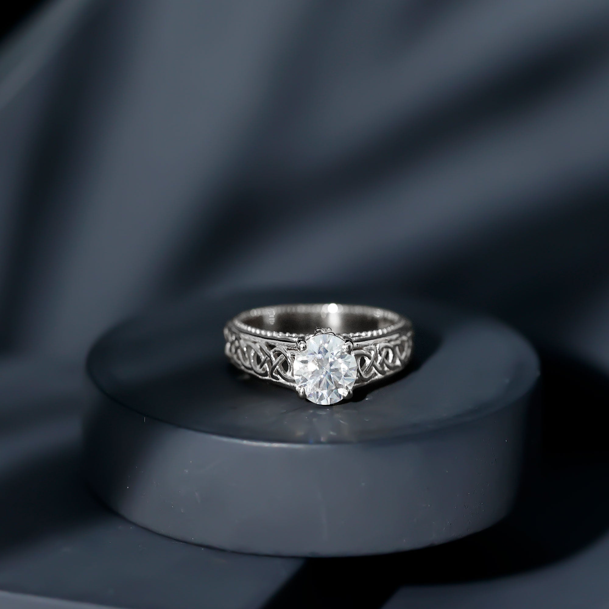Certified 1.2 Carat Lab Grown Diamond Celtic Design Engagement Ring Lab - ( EF-VS ) - Rosec Jewels