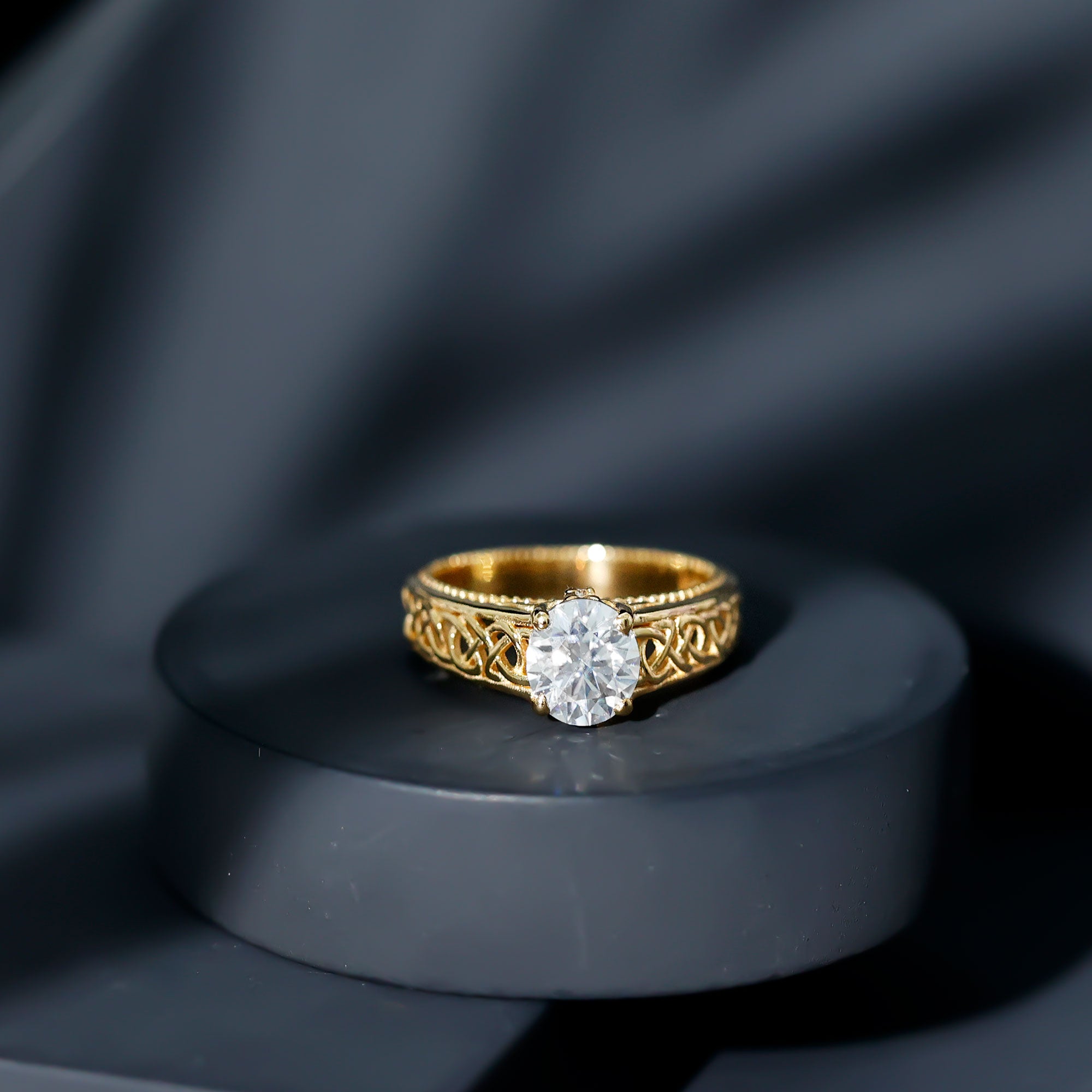 Certified 1.2 Carat Lab Grown Diamond Celtic Design Engagement Ring Lab - ( EF-VS ) - Rosec Jewels
