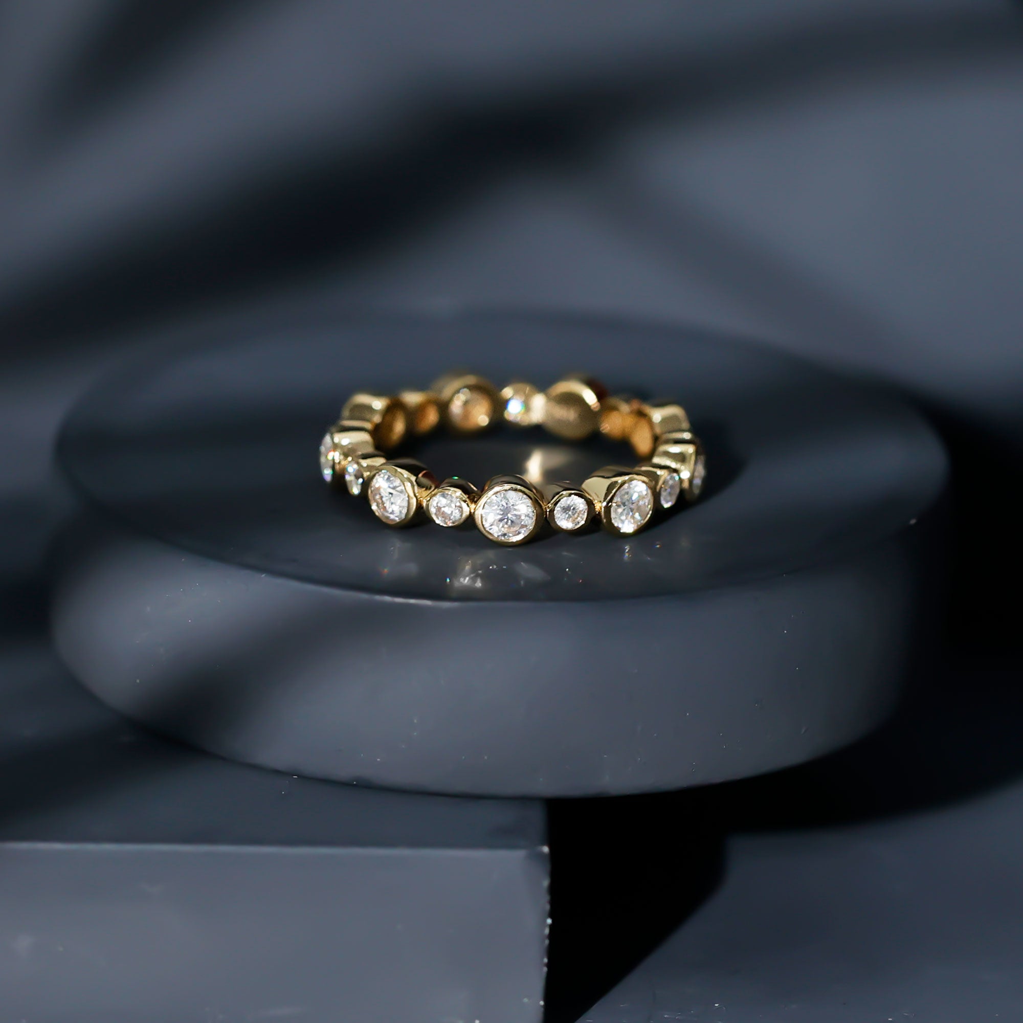Lab Grown Diamond Bezel Set Wedding Band Lab - ( EF-VS ) - Rosec Jewels