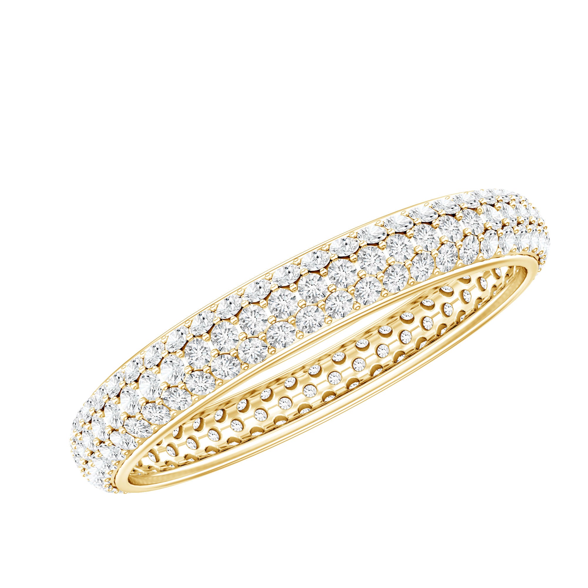 Round Cut Lab Grown Diamond Eternity Wedding Band Lab - ( EF-VS ) - Rosec Jewels