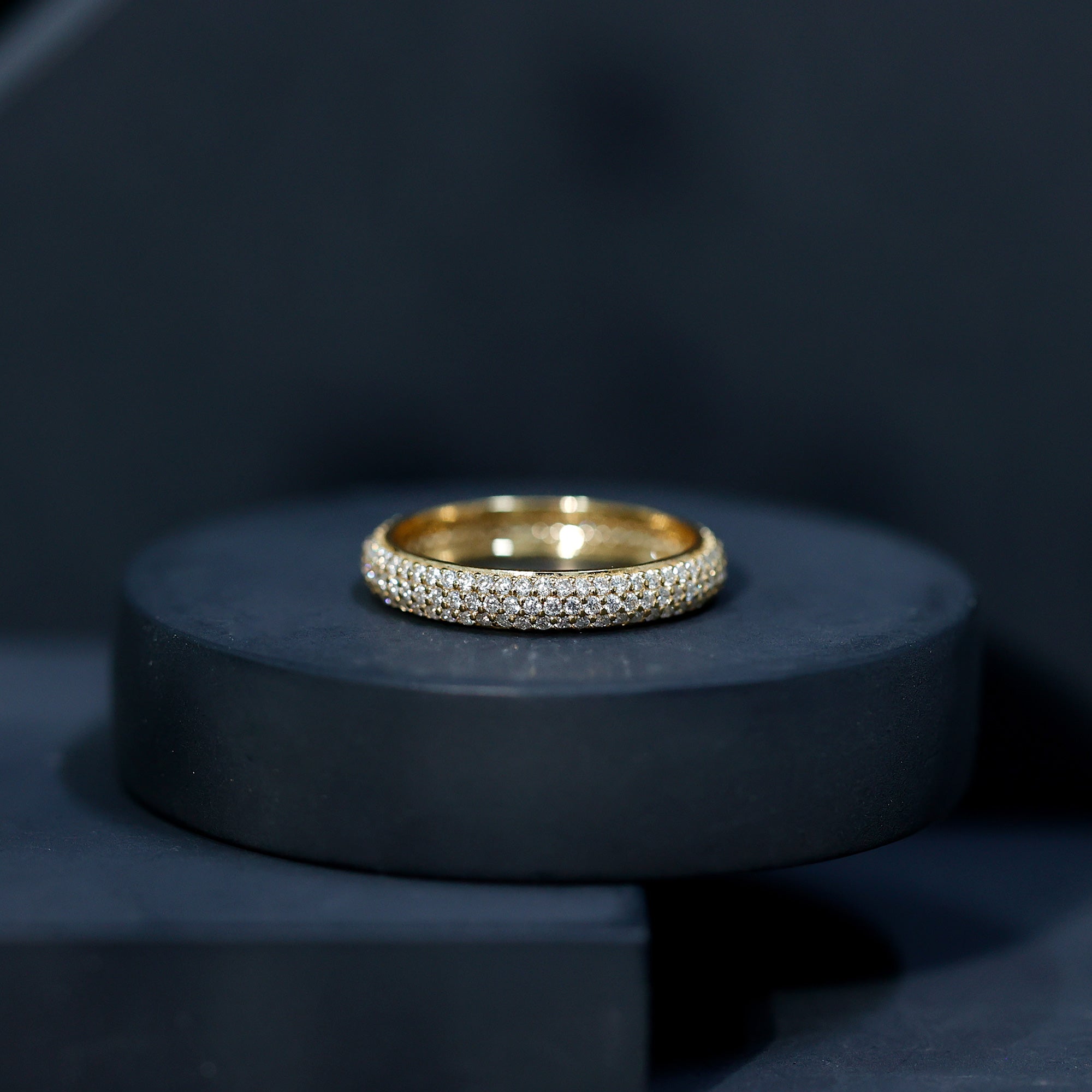 Round Cut Lab Grown Diamond Eternity Wedding Band Lab - ( EF-VS ) - Rosec Jewels