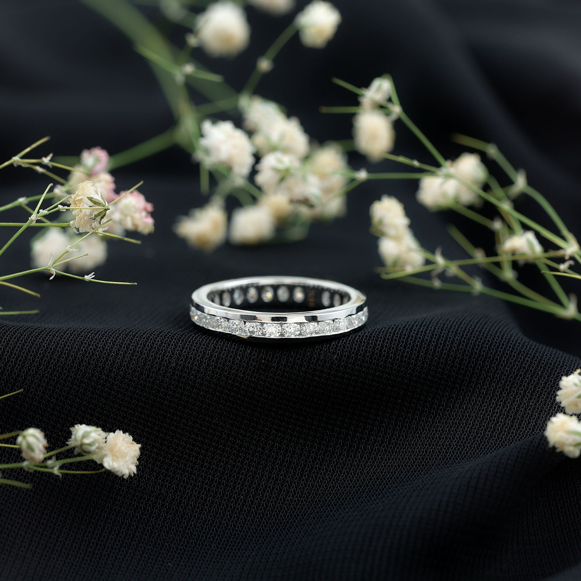 Lab Grown Diamond Wedding Eternity Band For Women Lab - ( EF-VS ) - Rosec Jewels