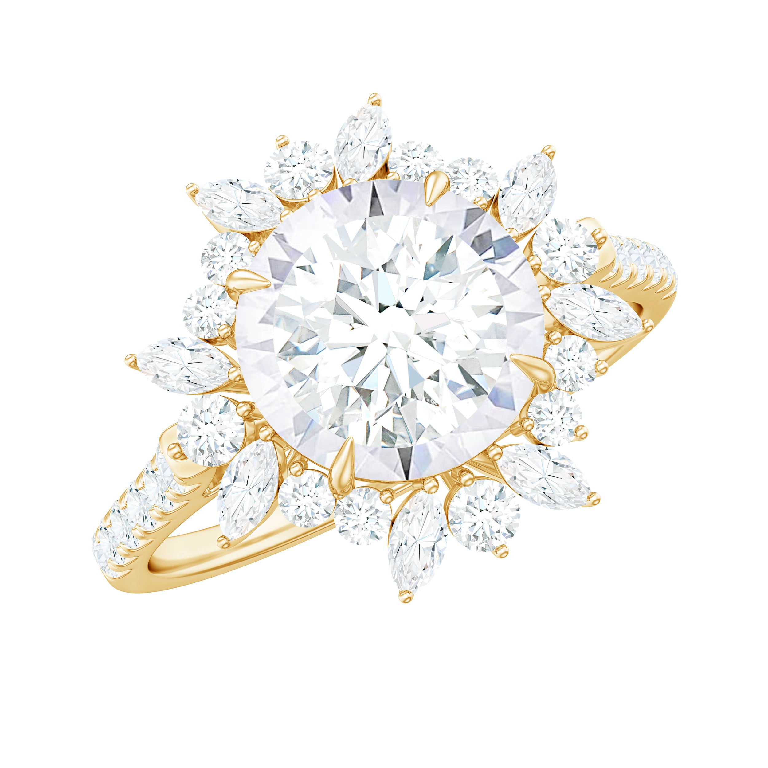 Rosec Jewels-Certified Lab Created Diamond Halo Engagement Ring For Her