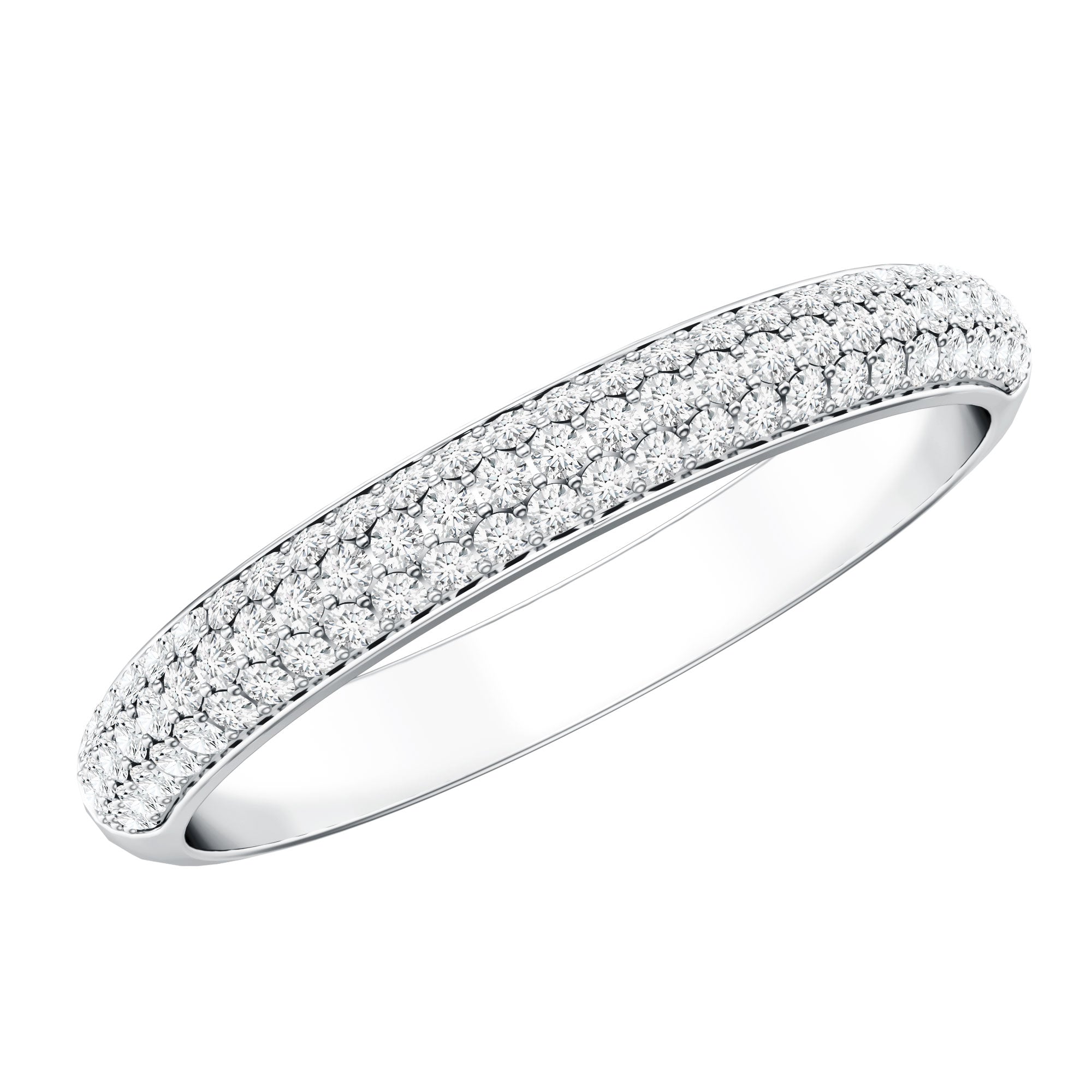 Certified Lab Grown Diamond 3 Row Eternity Ring Lab - ( EF-VS ) - Rosec Jewels