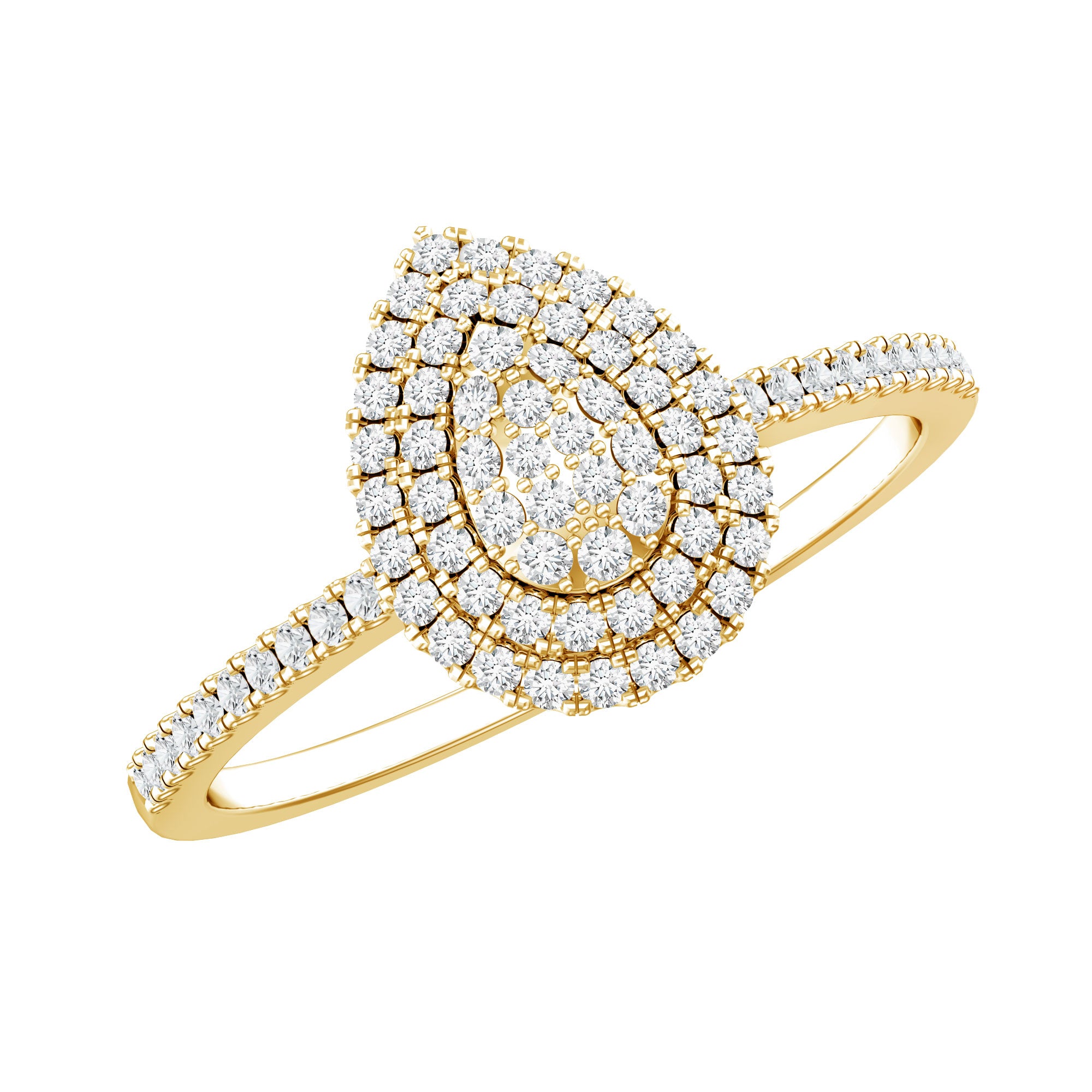 Lab Grown Diamond Pear Shaped Engagement Ring for Her Lab - ( EF-VS ) - Rosec Jewels