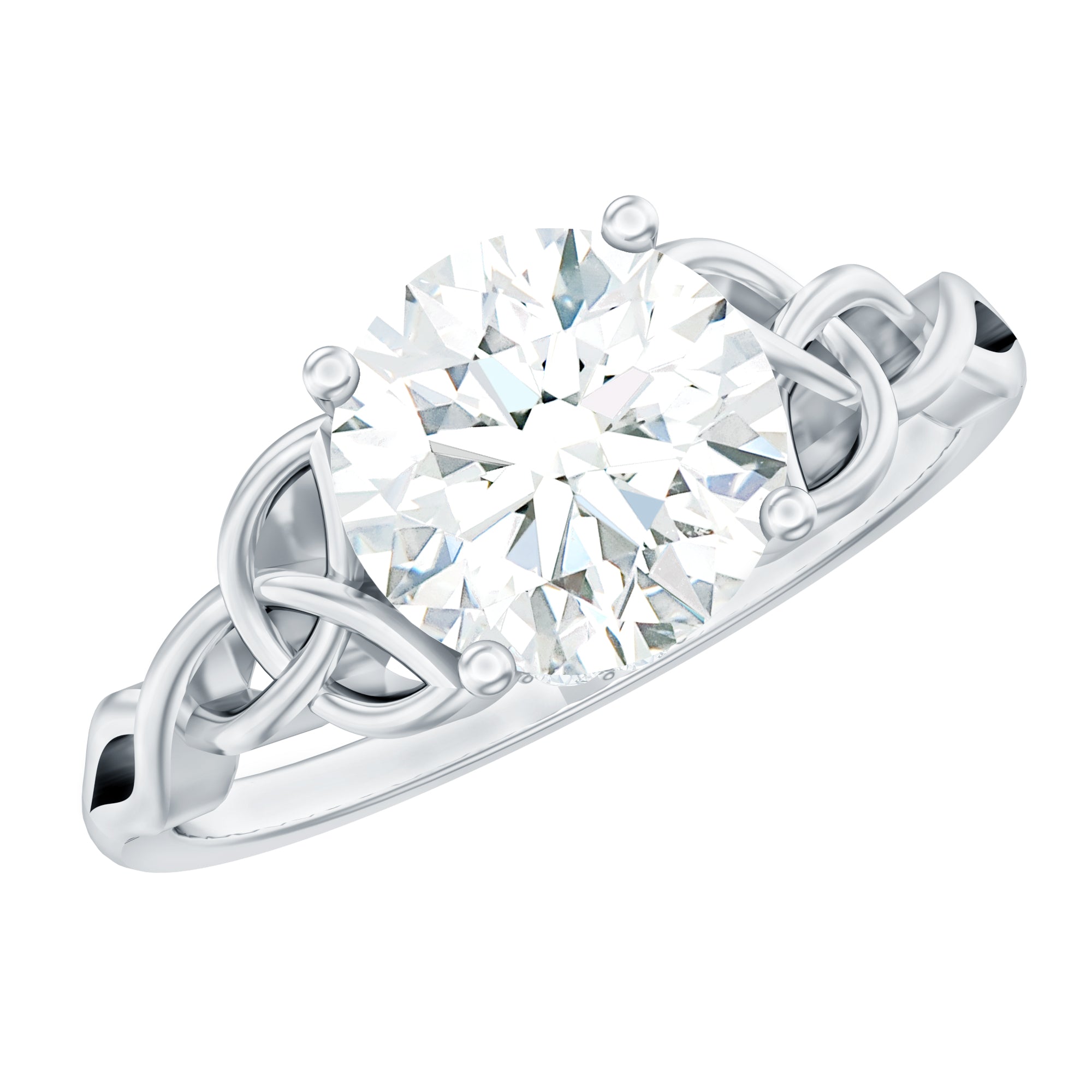 Rosec Jewels-Certified Celtic Knot Lab Grown Diamond Round Engagement Ring