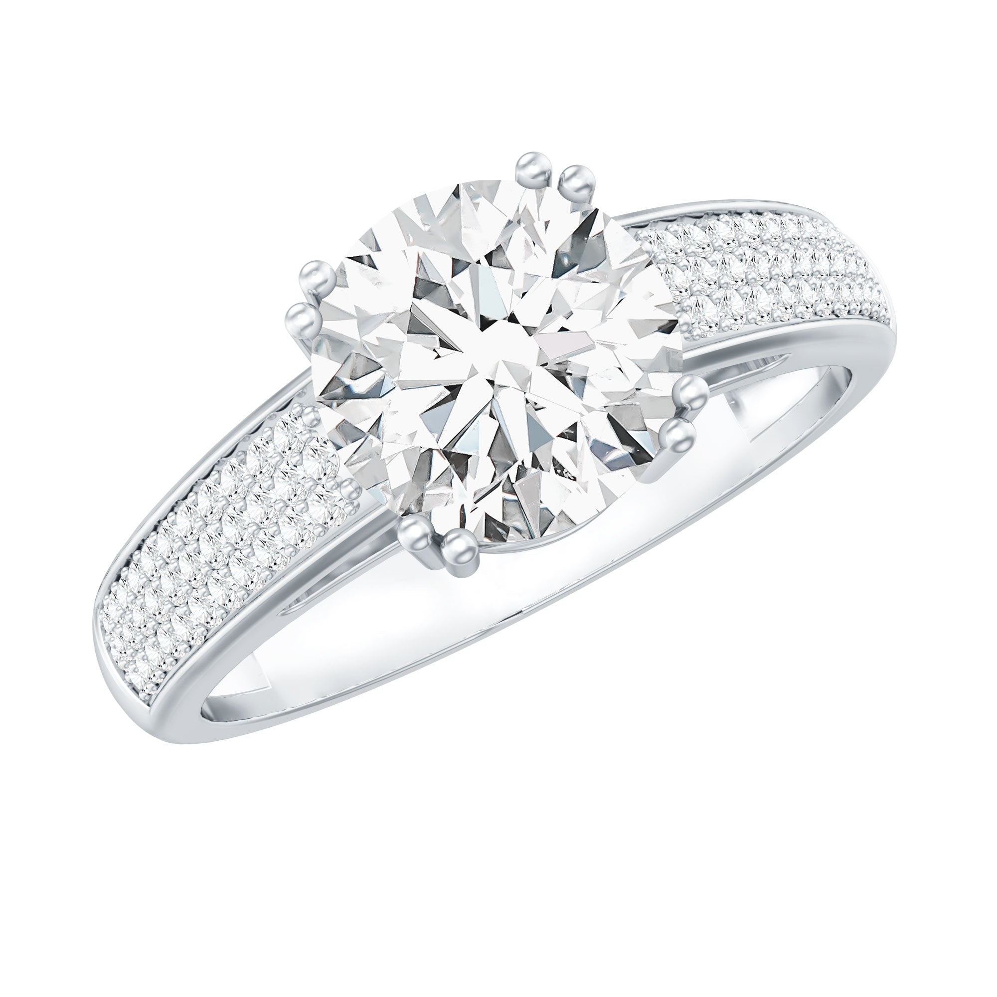 Lab Grown Diamond Engagement Ring With Double Prongs