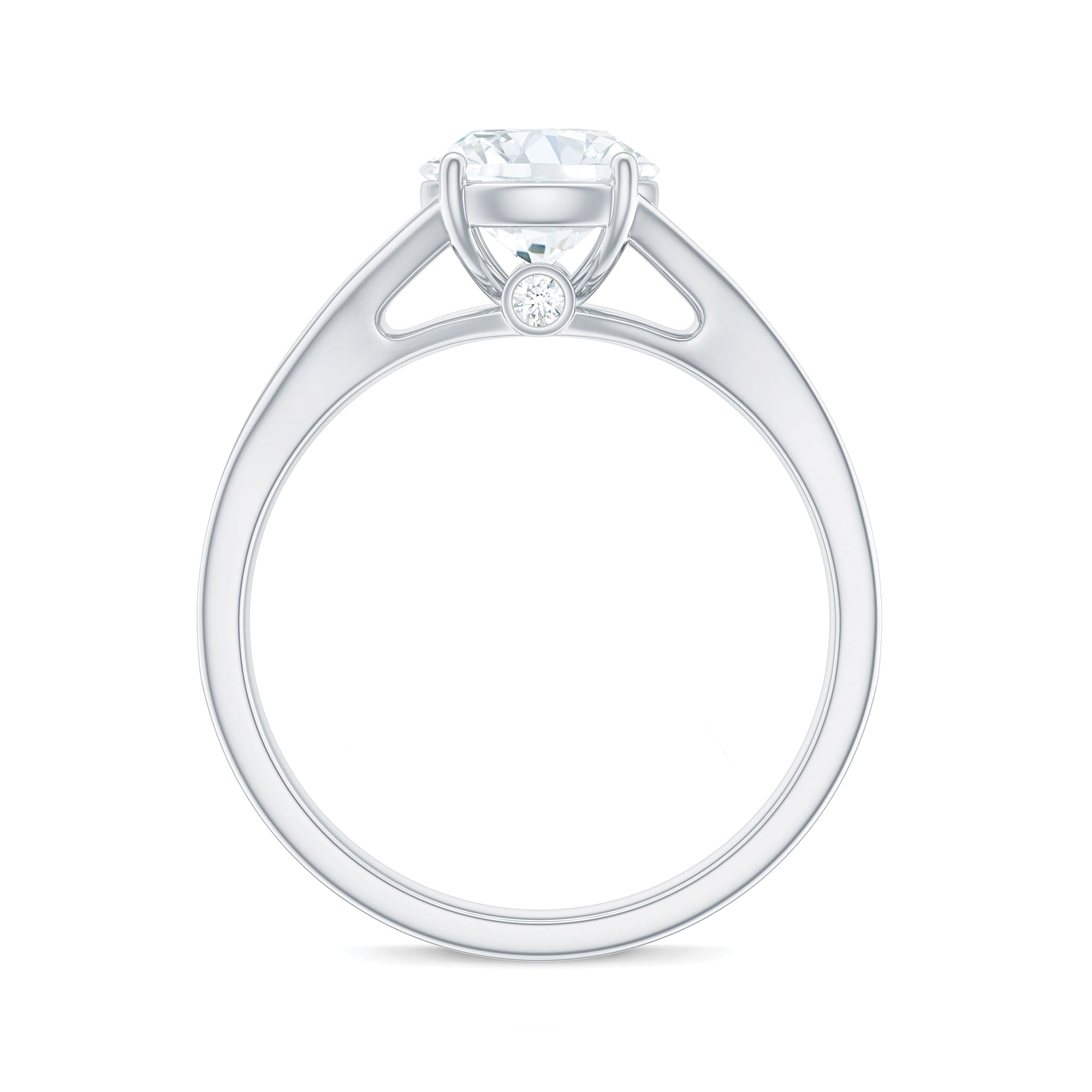 Rosec Jewels-4 Prong Lab Grown Diamond Solitaire Engagement Ring with Split Shank