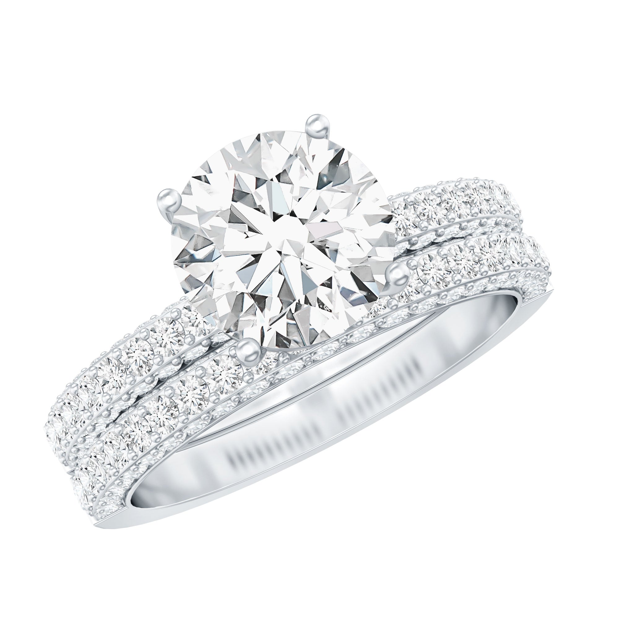 Certified 2 CT Lab Grown Diamond Bridal Ring Set for Her
