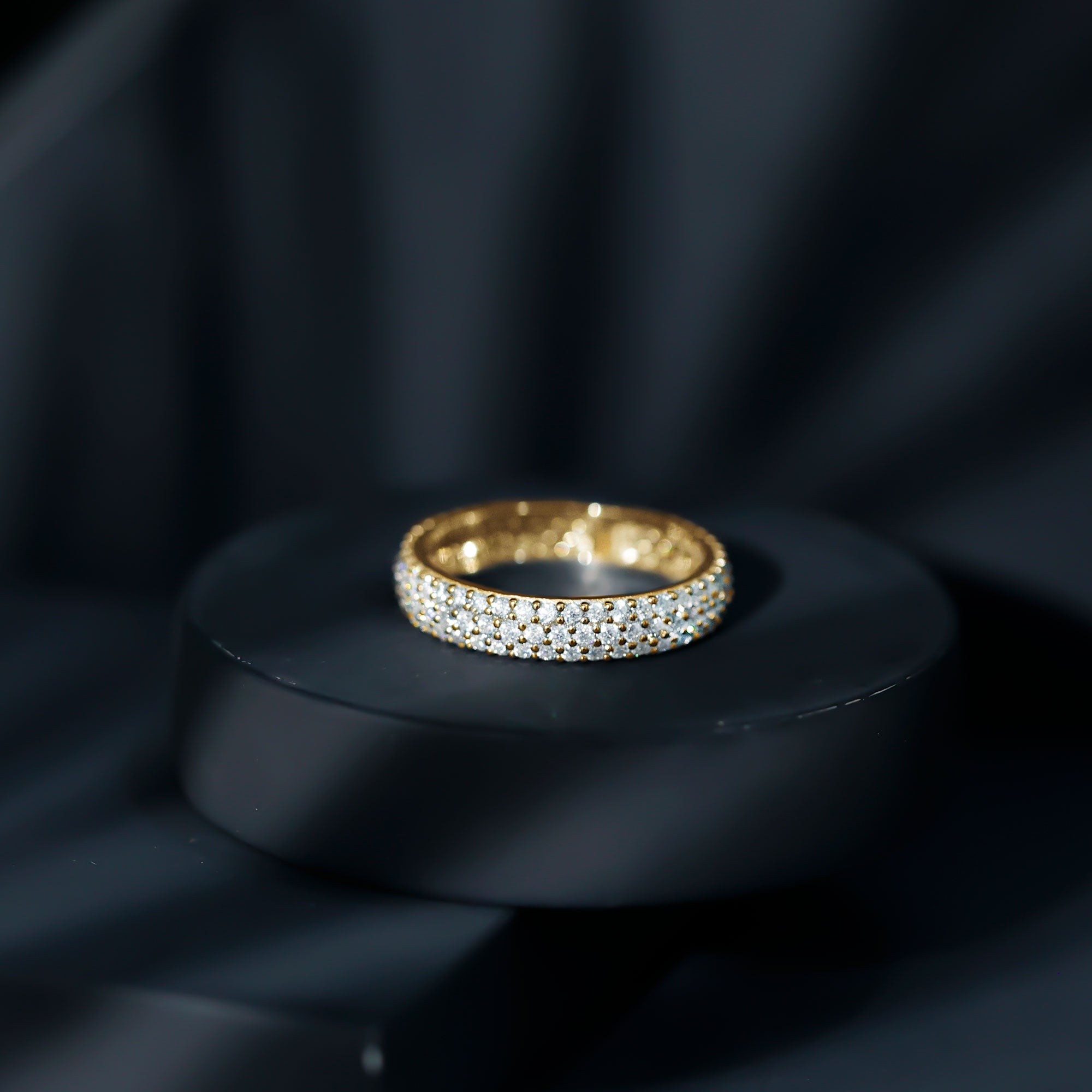 Lab Grown Diamond 3 Row Wedding Band For Women Lab - ( EF-VS ) - Rosec Jewels
