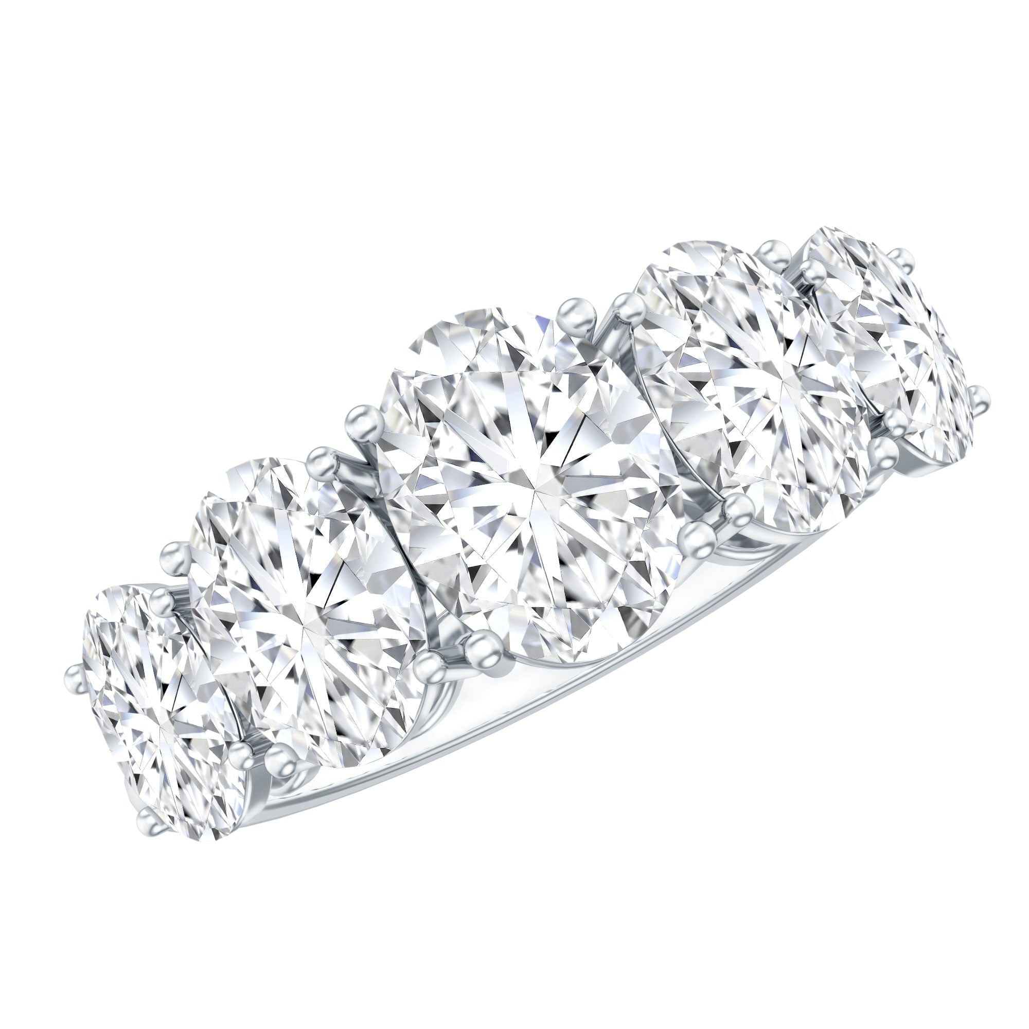 Lab Grown Diamond 5 Stone Statement Ring Lab - ( EF-VS ) - Rosec Jewels