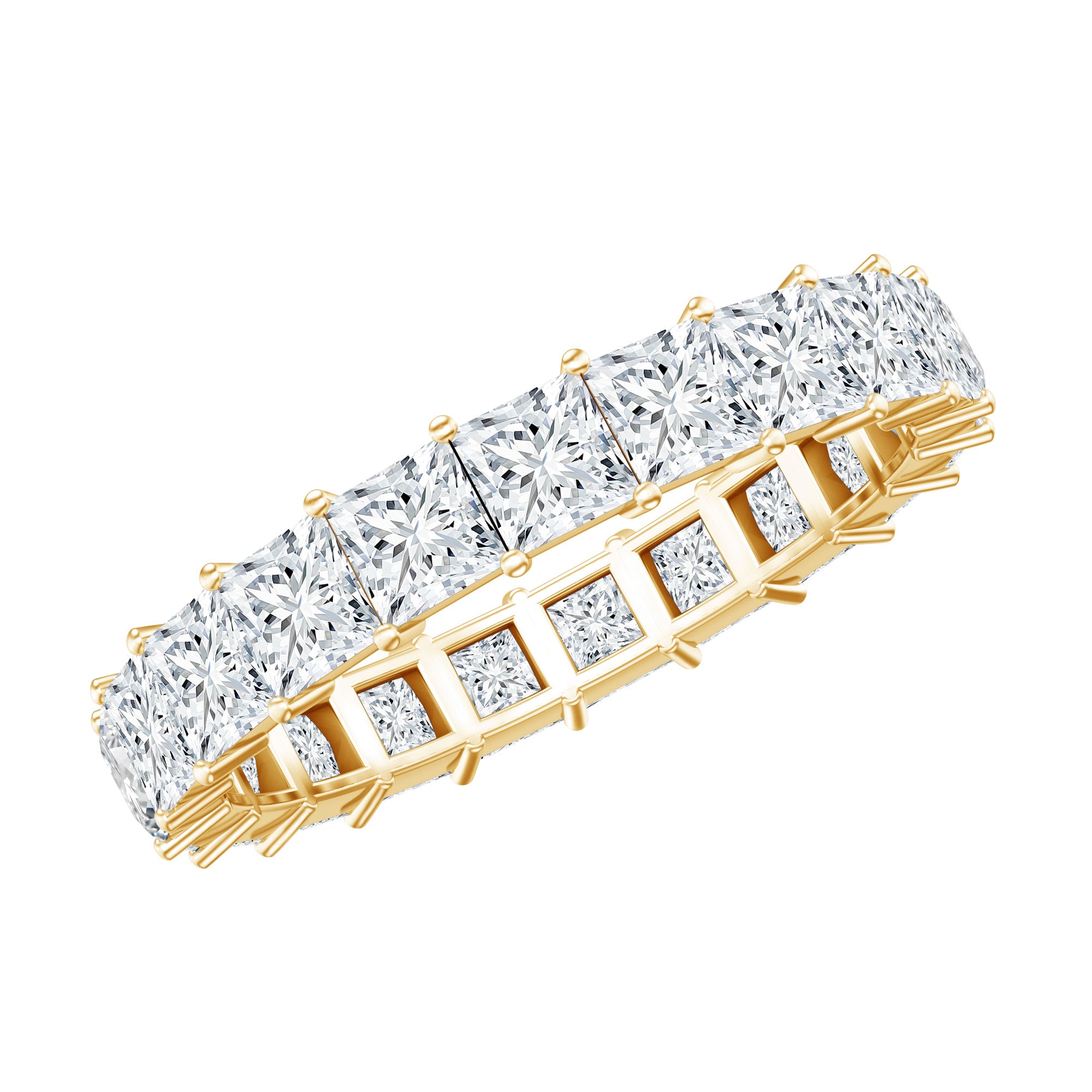 Certified Lab Grown Diamond Princess Cut Wedding Ring Lab - ( EF-VS ) - Rosec Jewels