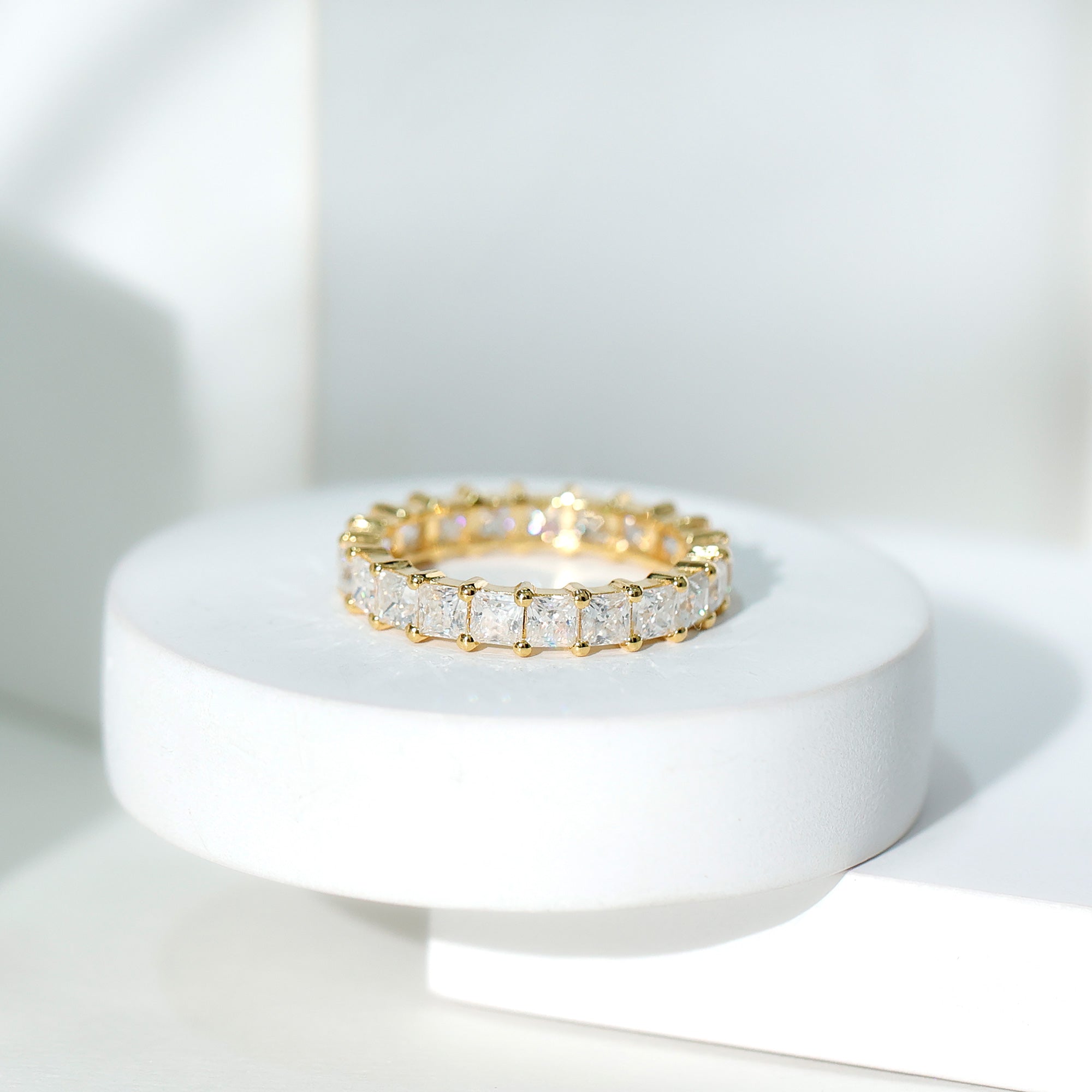 Certified Lab Grown Diamond Princess Cut Wedding Ring Lab - ( EF-VS ) - Rosec Jewels