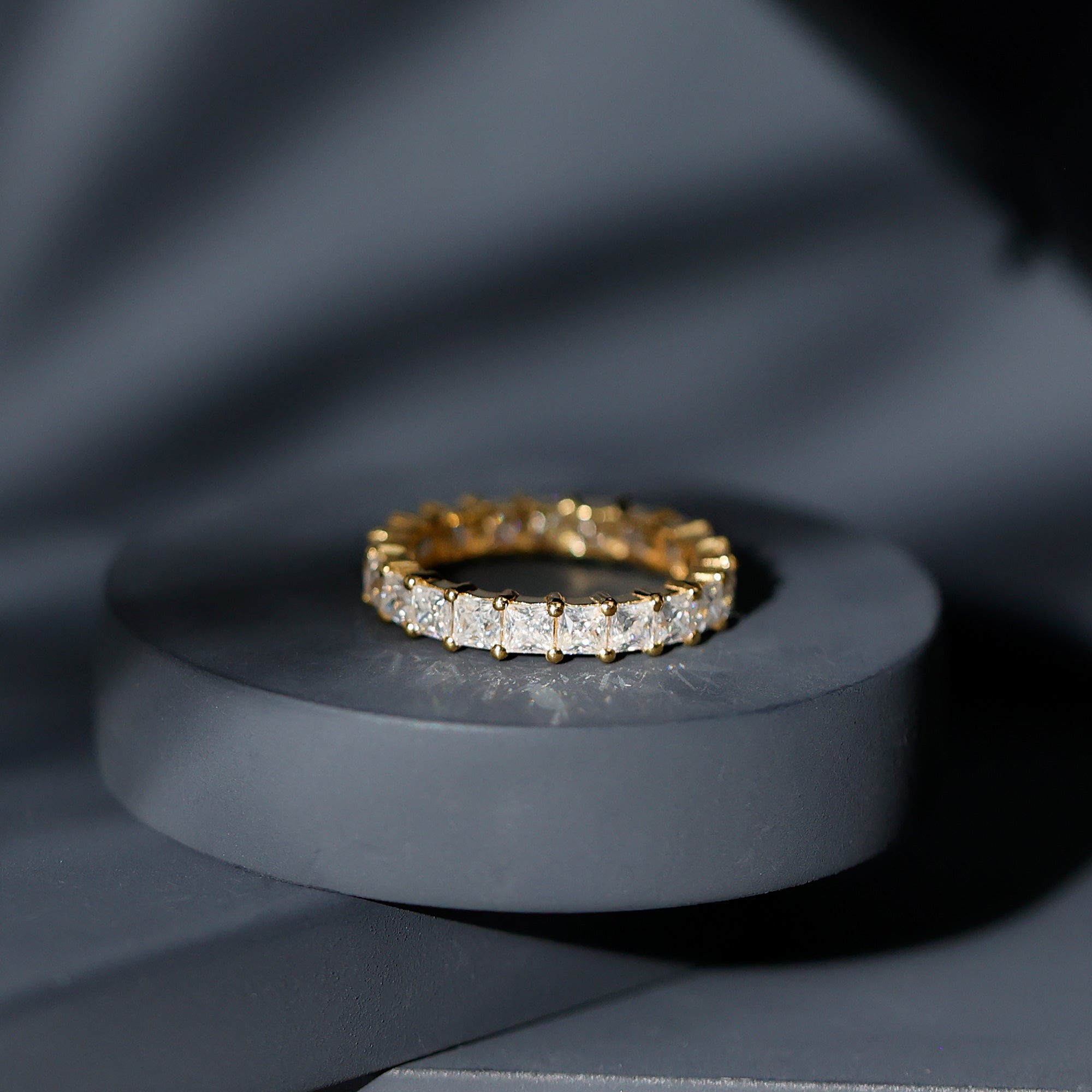 Certified Lab Grown Diamond Princess Cut Wedding Ring Lab - ( EF-VS ) - Rosec Jewels