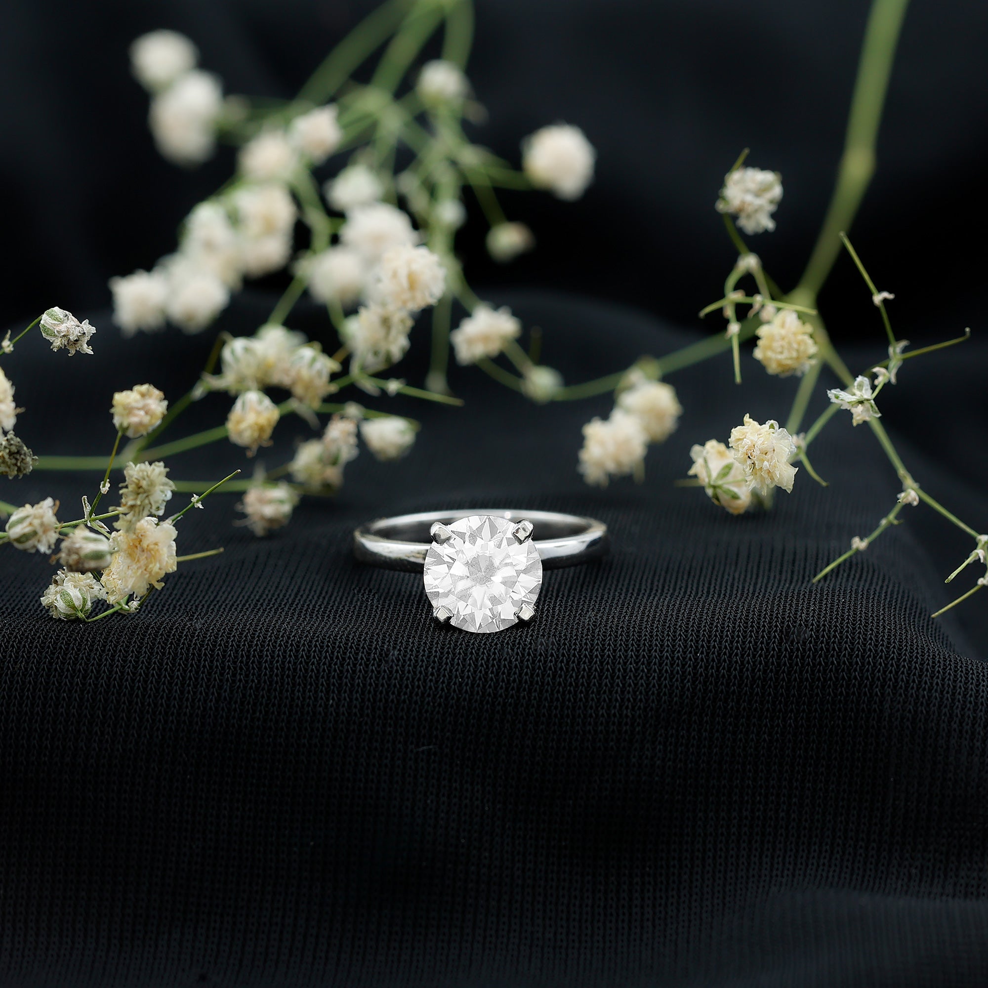 Rosec Jewels-2 Carat Lab Created Diamond Solitaire Engagement Ring With 6 Prongs