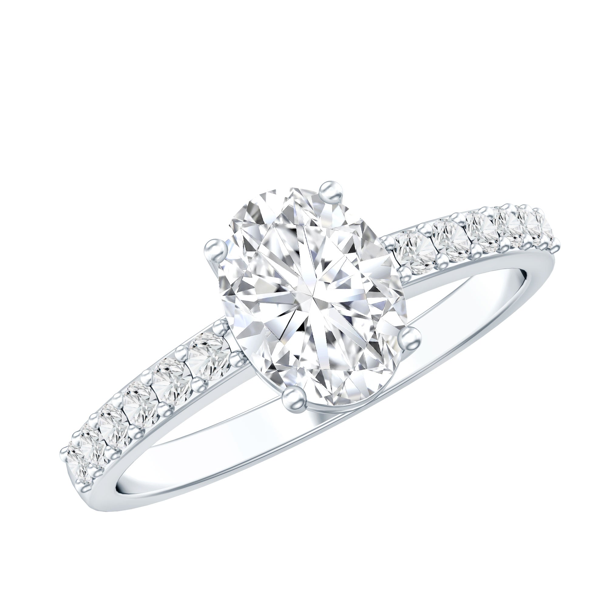 1.2 Carat Oval Shaped Lab Grown Diamond Engagement Ring with IGI Certificate Lab - ( E-VS1 ) - Rosec Jewels