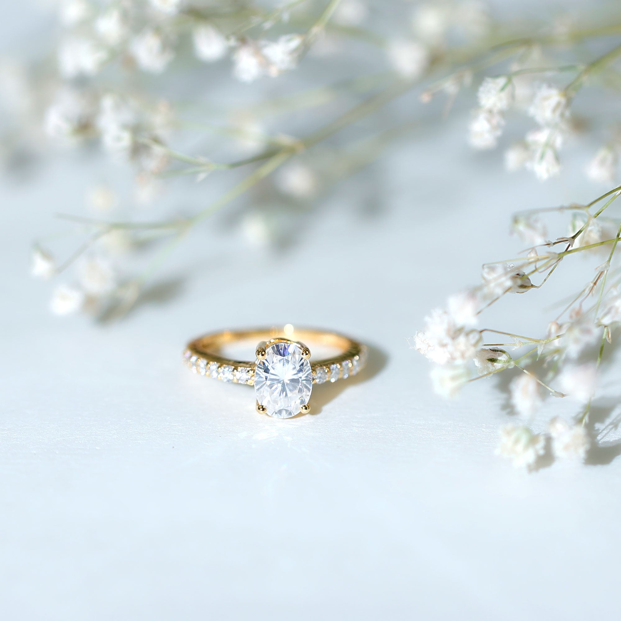 1.2 Carat Oval Shaped Lab Grown Diamond Engagement Ring with IGI Certificate Lab - ( E-VS1 ) - Rosec Jewels