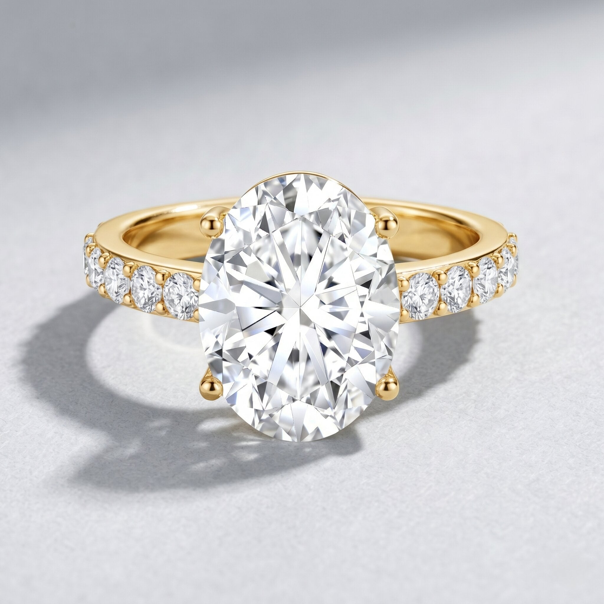 IGI Certified 3 Carat Lab Grown Oval Diamond Engagement Ring for Women Lab - ( EF-VS ) - Rosec Jewels
