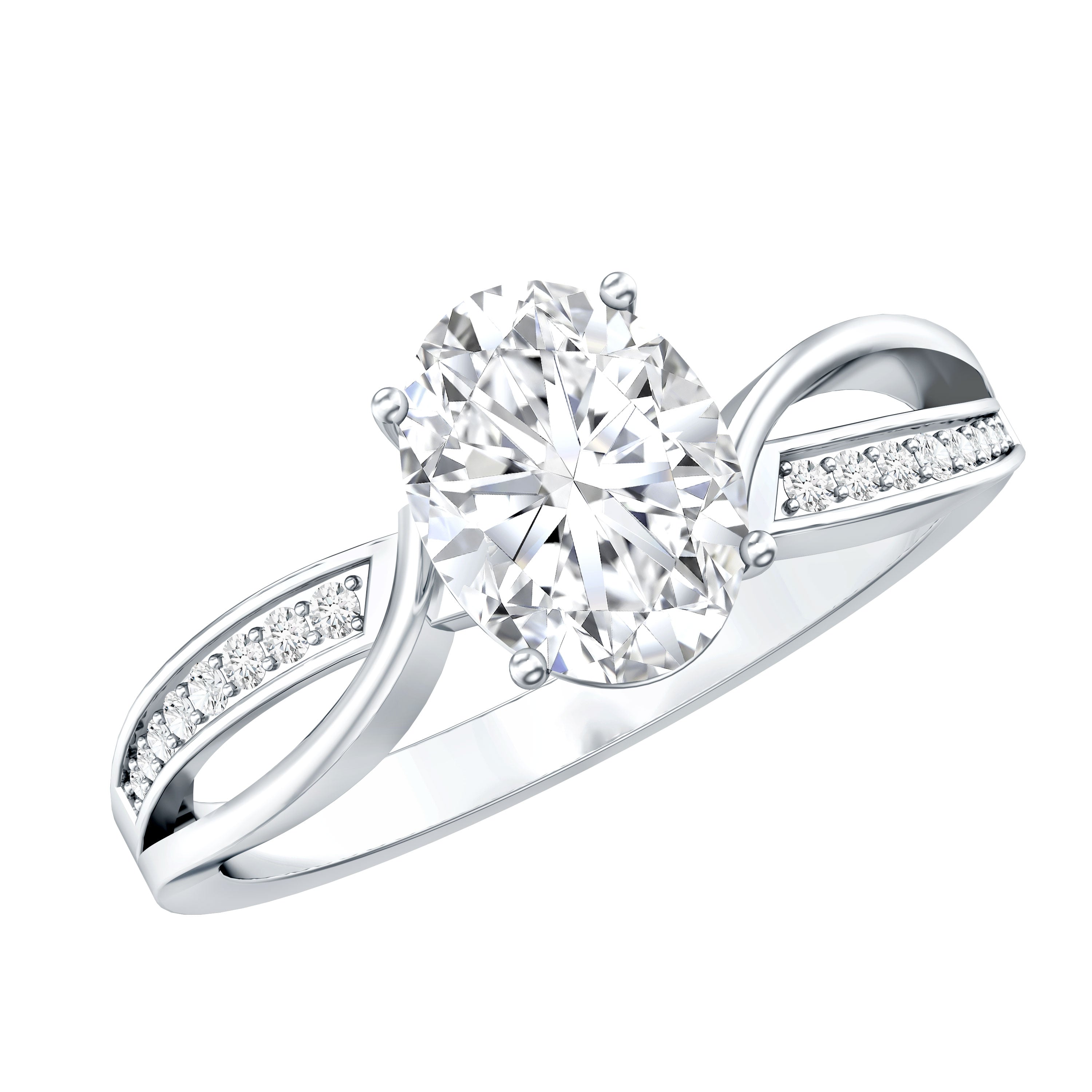 1 Carat Oval Lab Grown Diamond Ethically Sourced Engagement Ring for Women Lab - ( EF-VS ) - Rosec Jewels