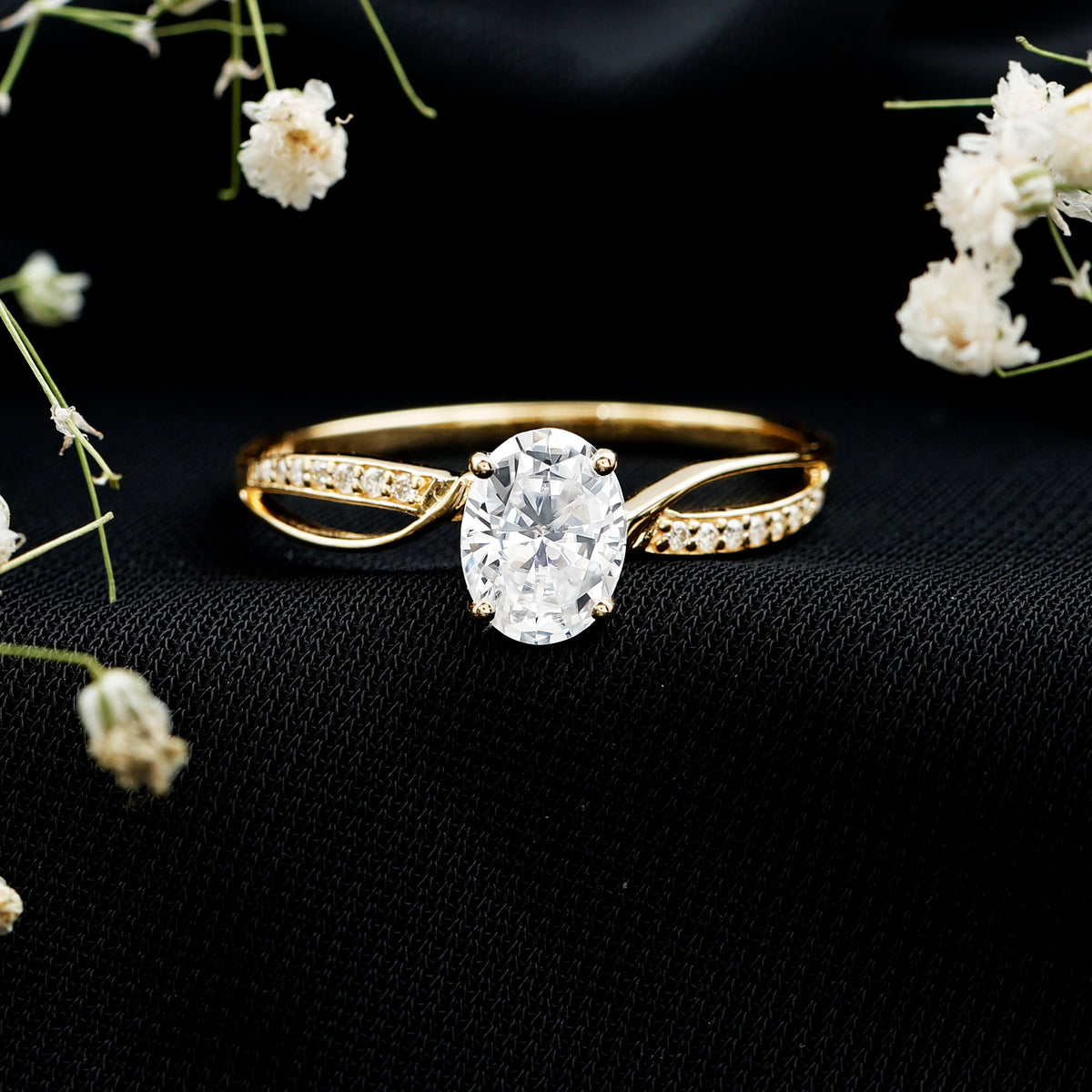 1.2 Carat Oval Lab Grown Diamond Ethically Sourced Engagement Ring for Women Lab - ( EF-VS ) - Rosec Jewels