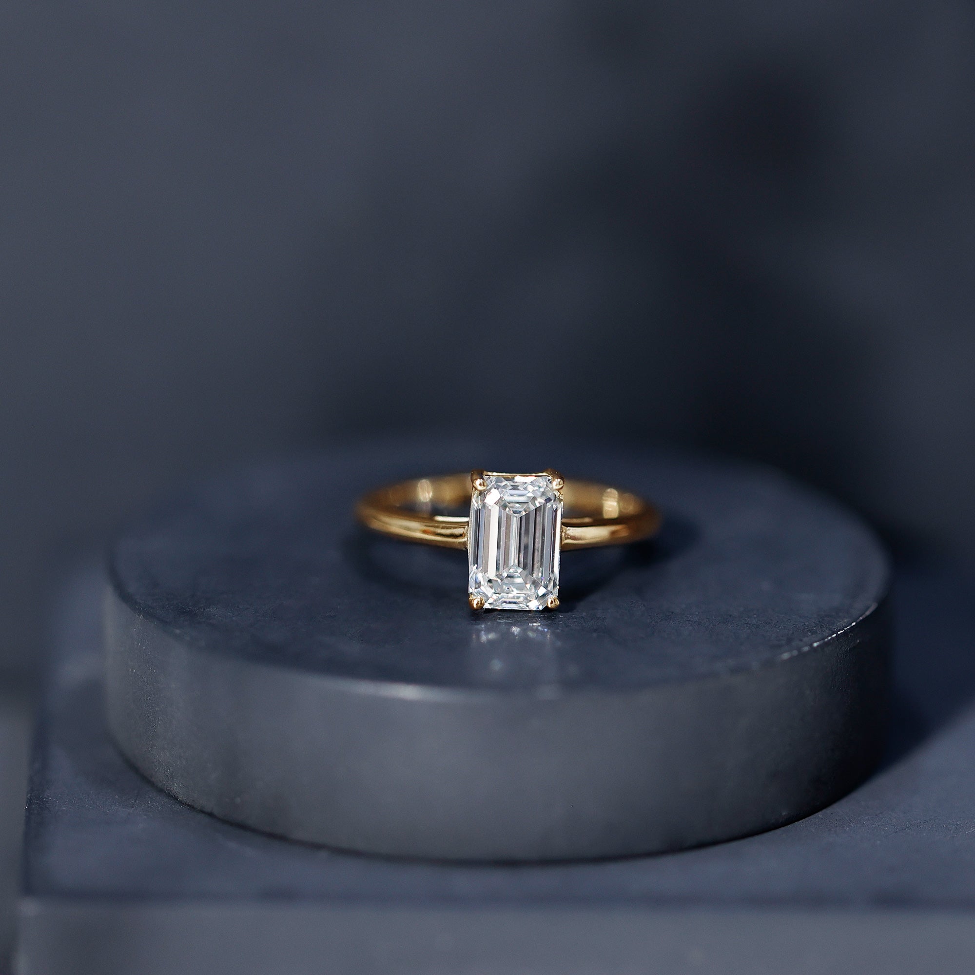 Emerald Cut 2 Carat Engagement Ring with IGI Certified Lab Diamond Lab - ( E-VS1 ) - Rosec Jewels