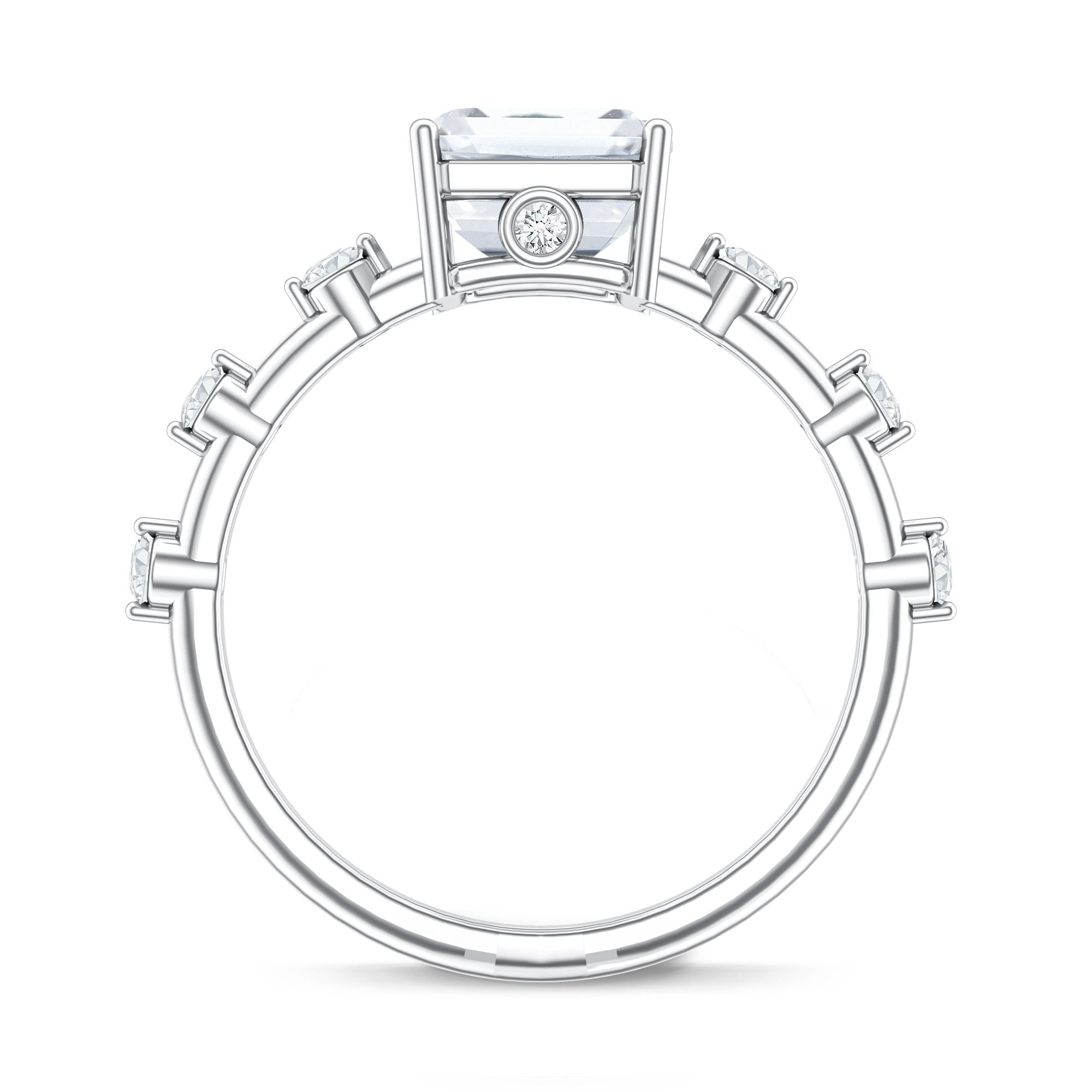 IGI Certified 3 Carat Emerald Cut Lab Grown Diamond Engagement Ring Lab - ( E-VS1 ) - Rosec Jewels