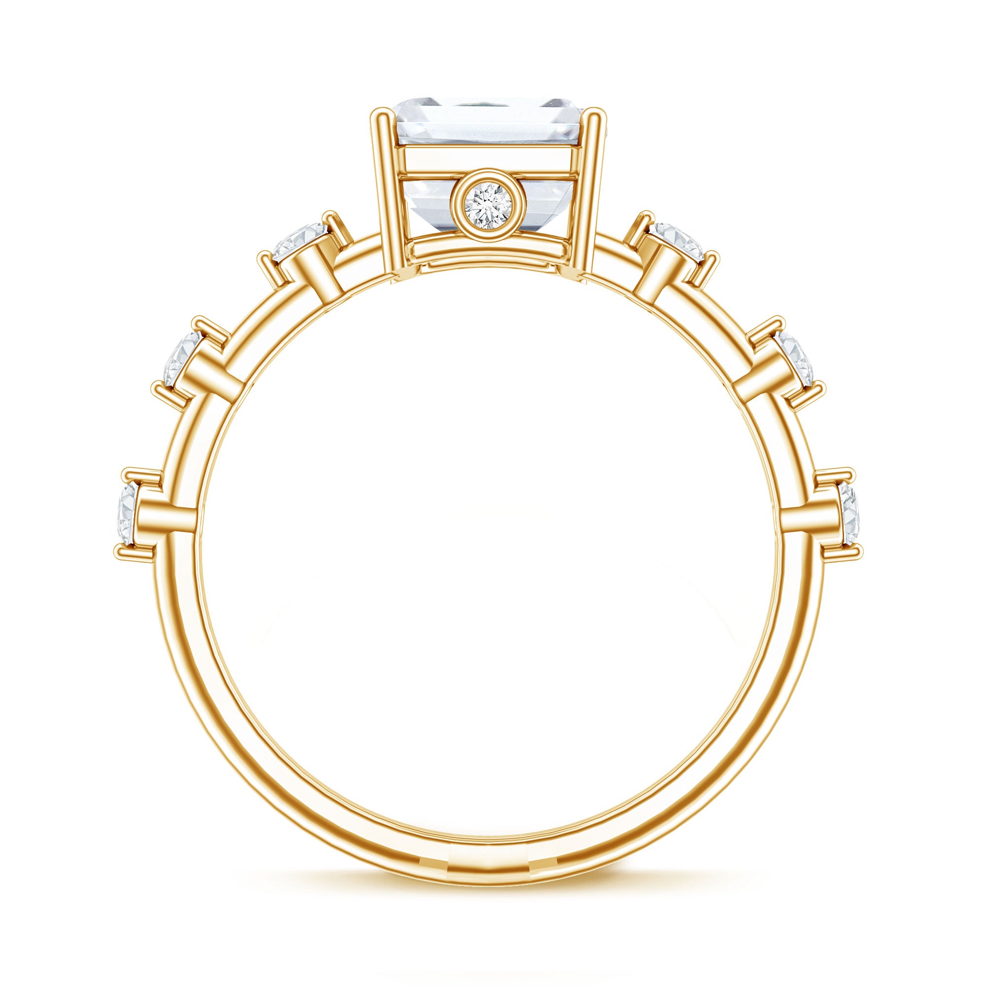 IGI Certified 3 Carat Emerald Cut Lab Grown Diamond Engagement Ring Lab - ( E-VS1 ) - Rosec Jewels